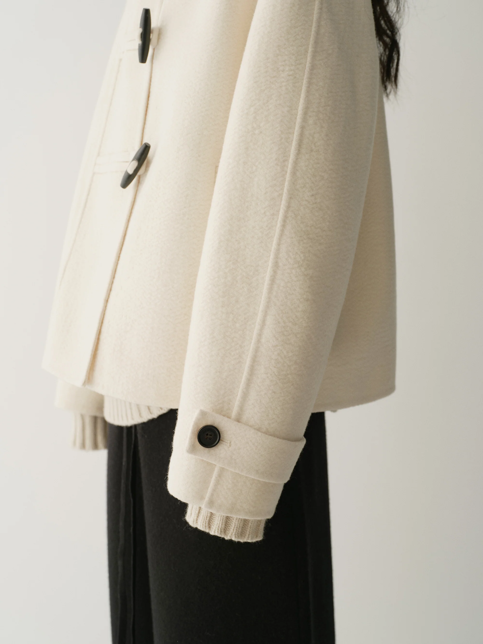 Asymmetric Hooded Short Coat - Image 10