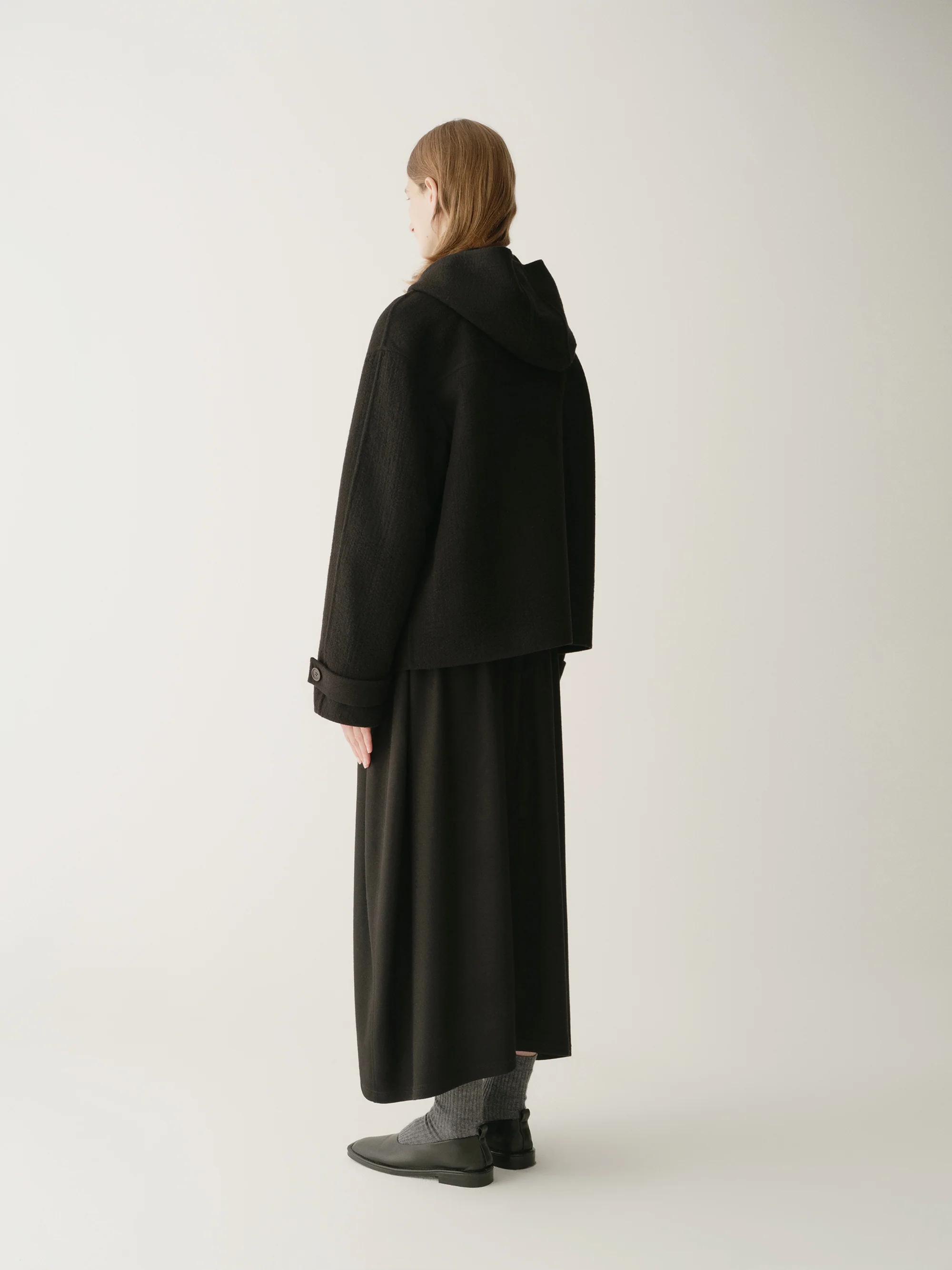Asymmetric Hooded Short Coat - Image 14