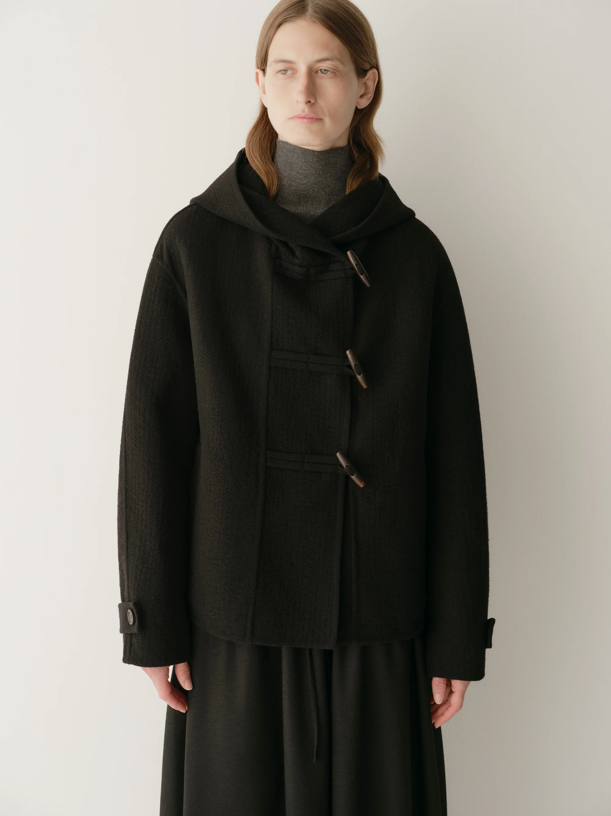 Asymmetric Hooded Short Coat - Image 15