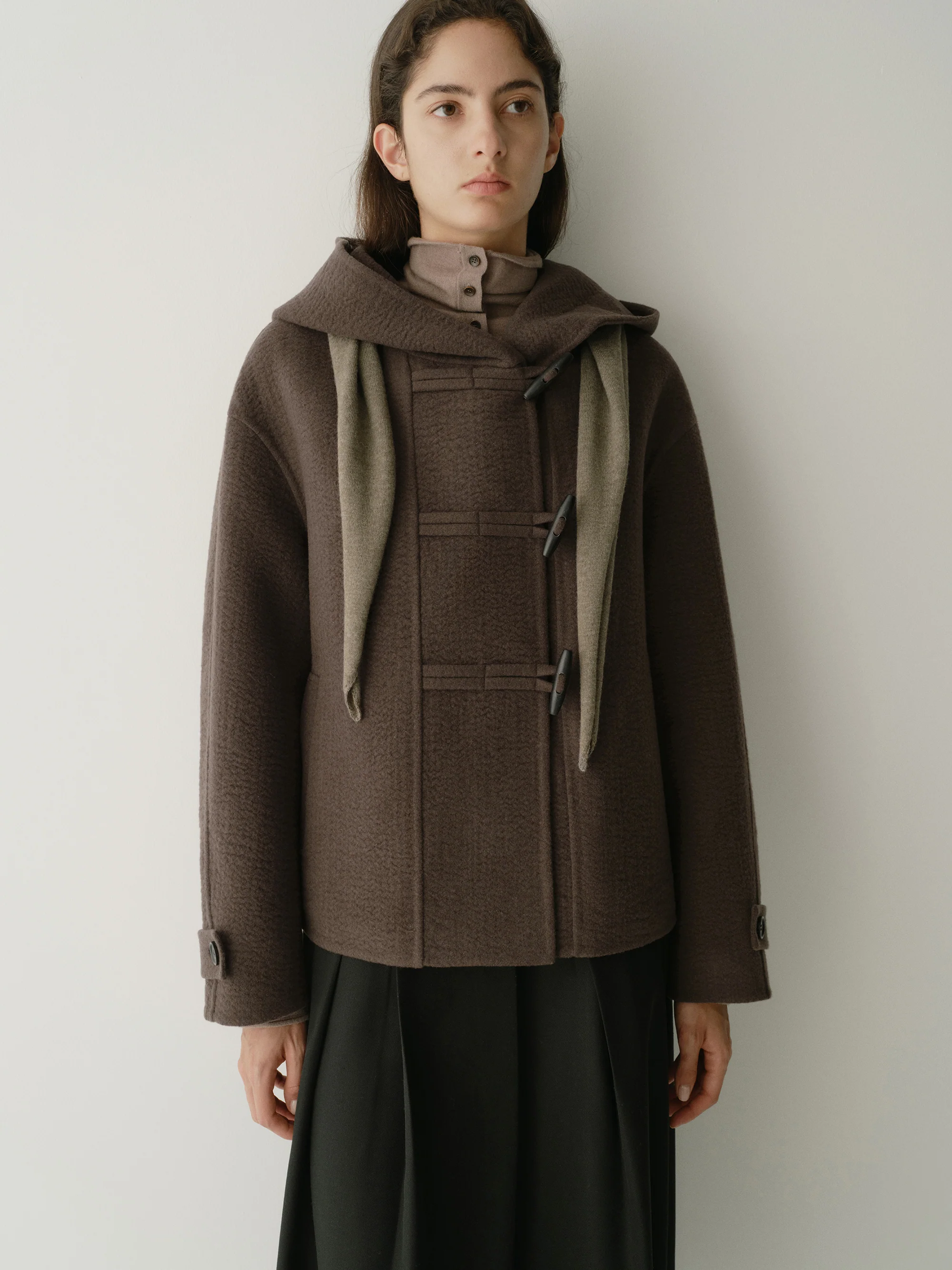 Asymmetric Hooded Short Coat - Image 18