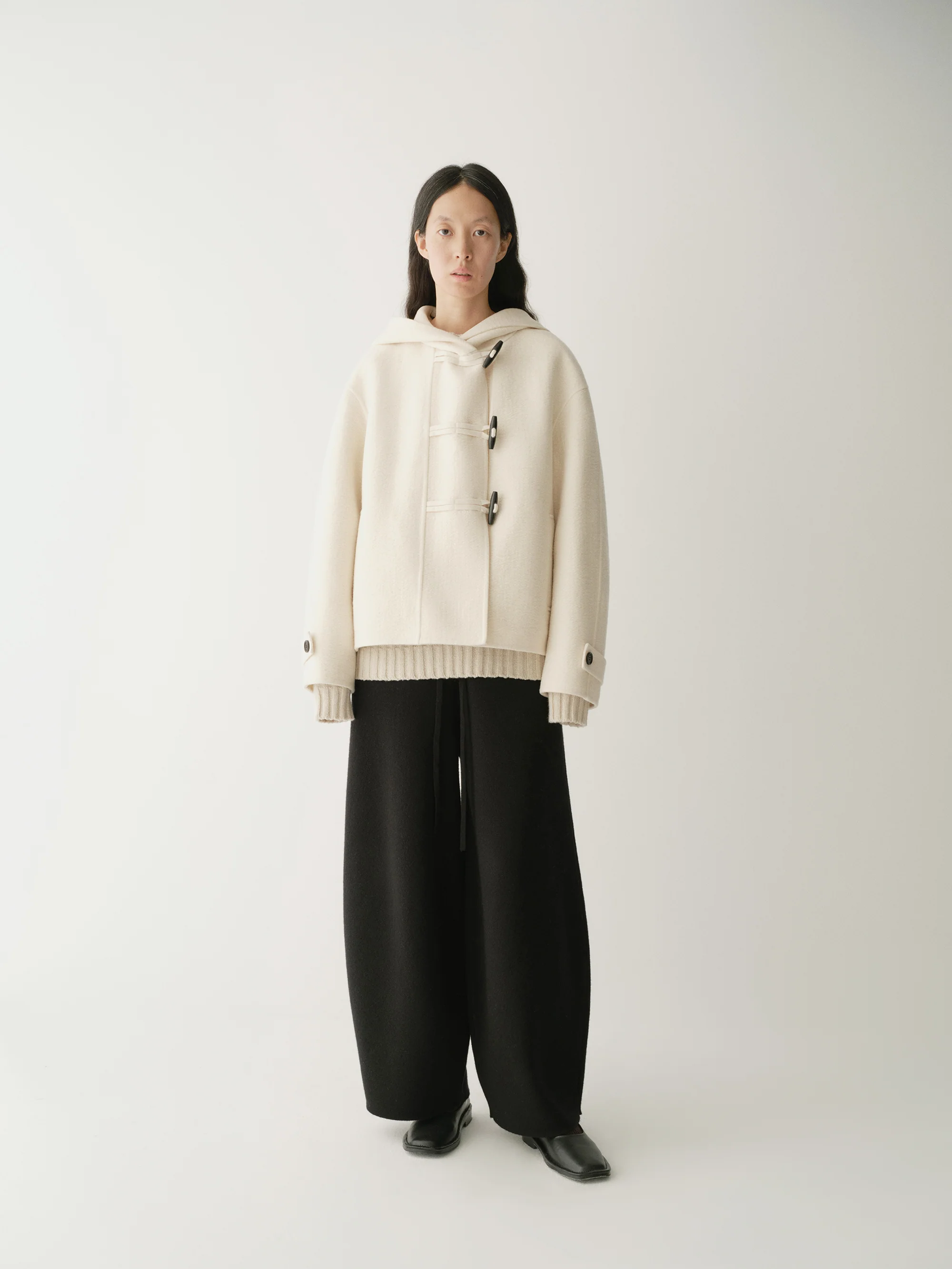 Asymmetric Hooded Short Coat - Image 2