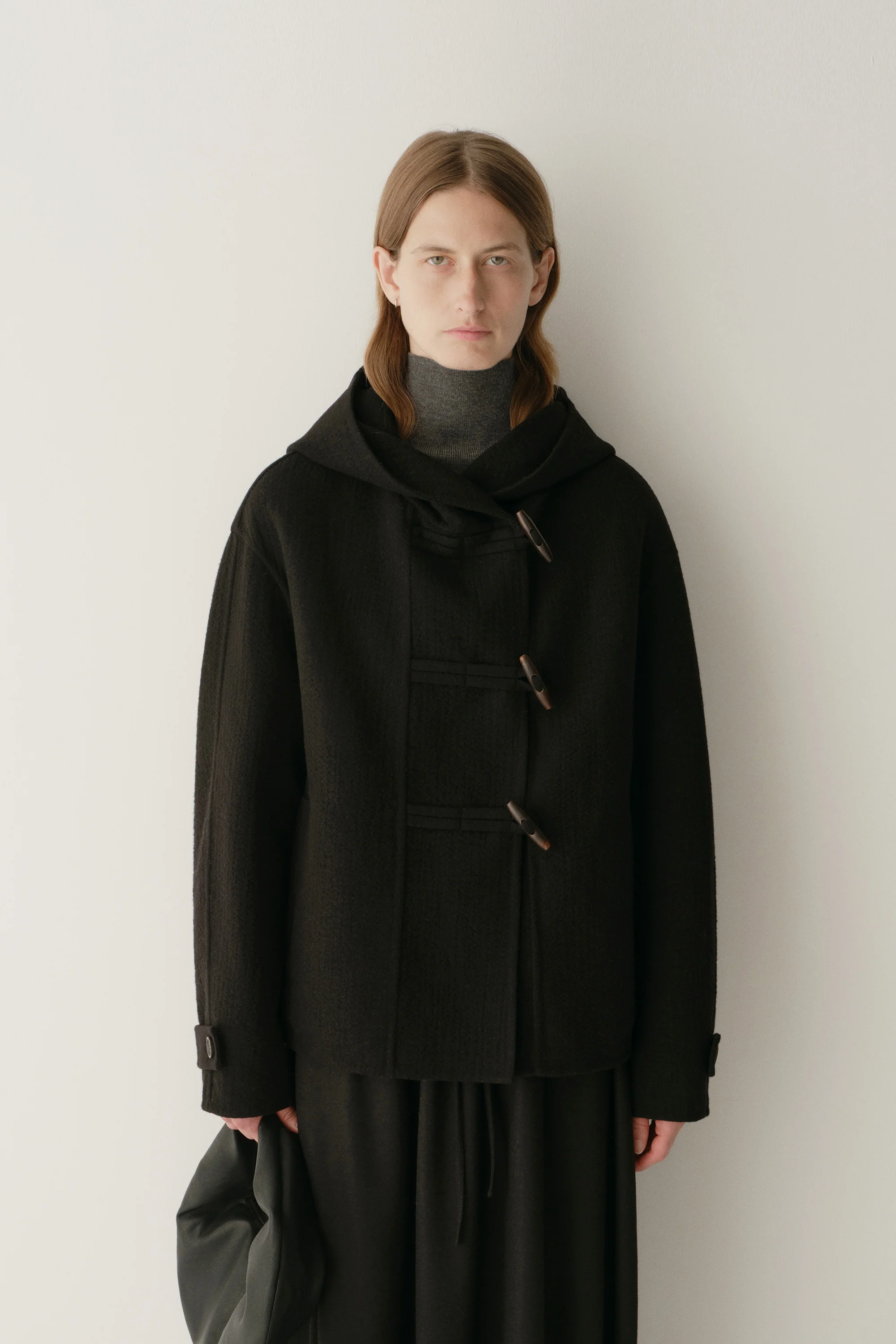 Asymmetric Hooded Short Coat - Image 3
