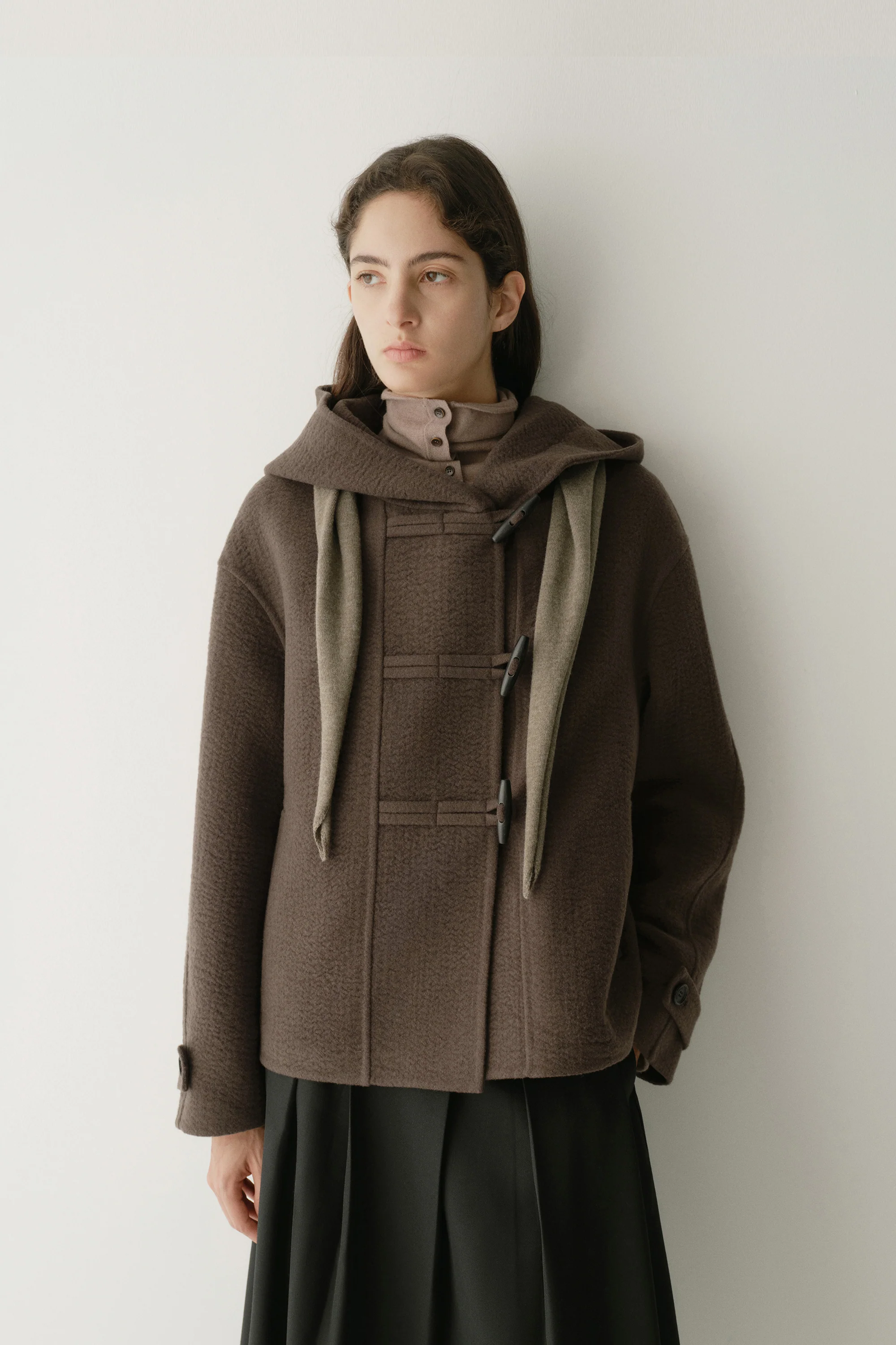 Asymmetric Hooded Short Coat - Image 4