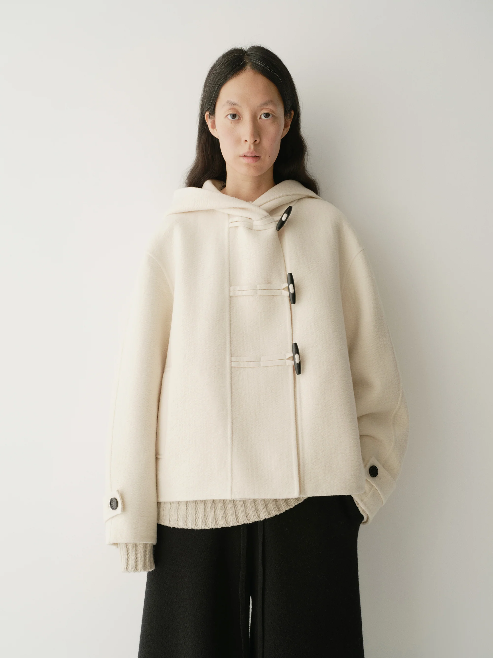 Asymmetric Hooded Short Coat - Image 6