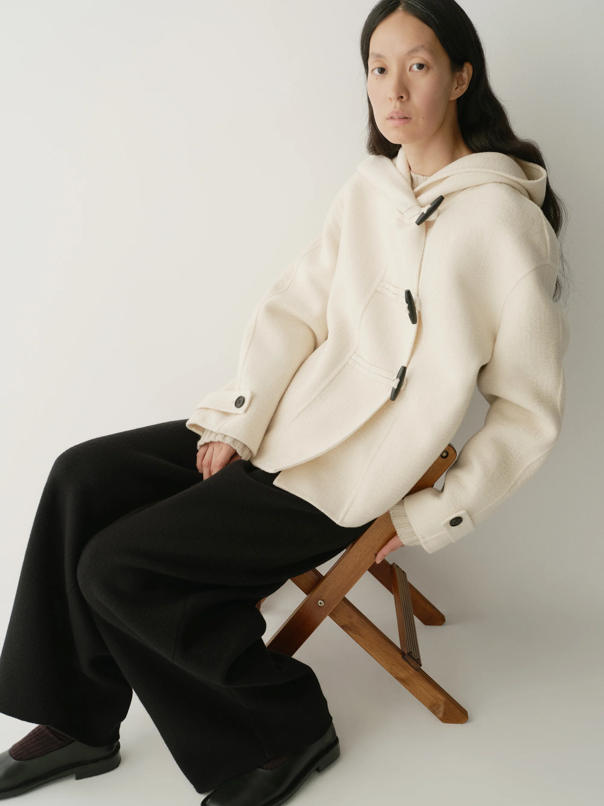 Asymmetric Hooded Short Coat - Image 7