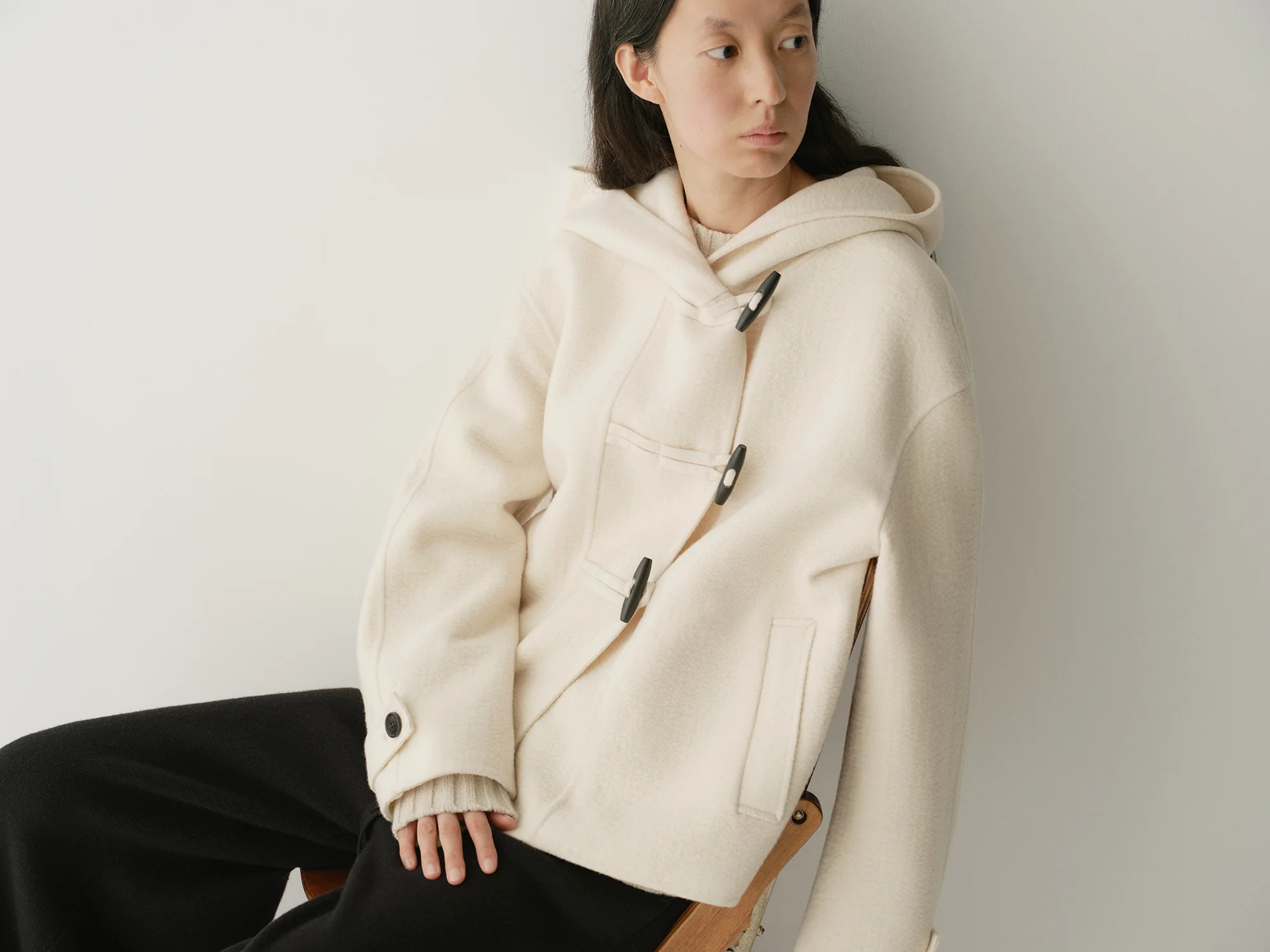 Asymmetric Hooded Short Coat - Image 8