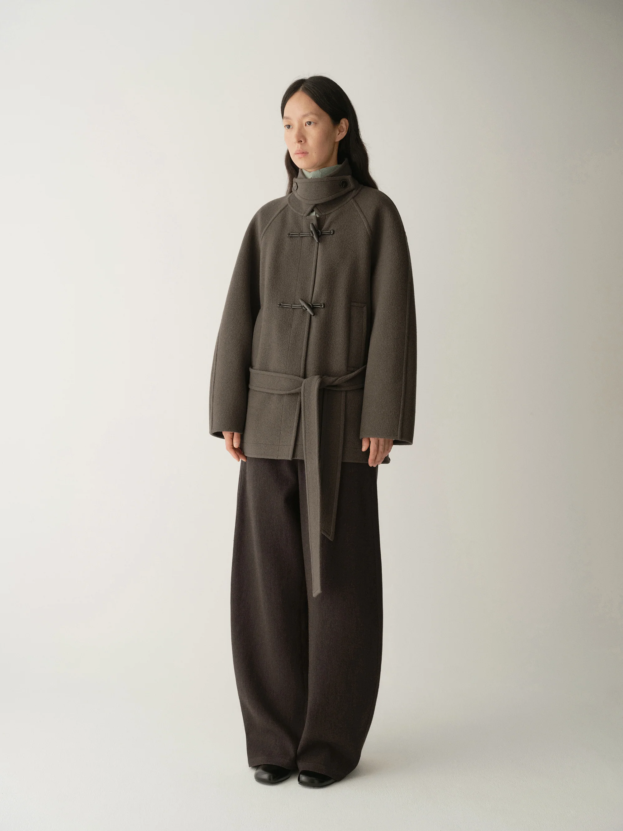 Belted Cashmere Short Coat - Image 10