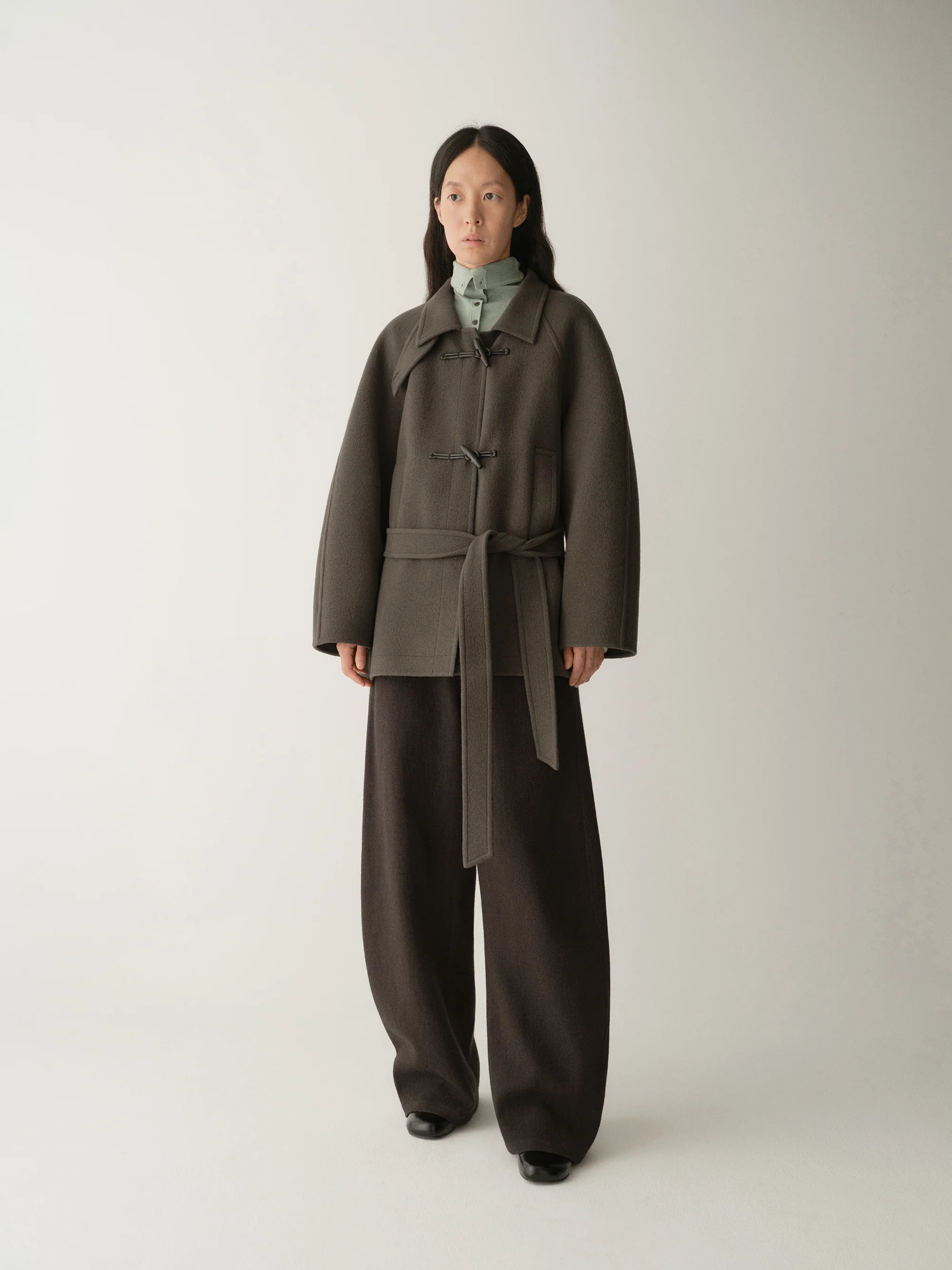 Belted Cashmere Short Coat - Image 11