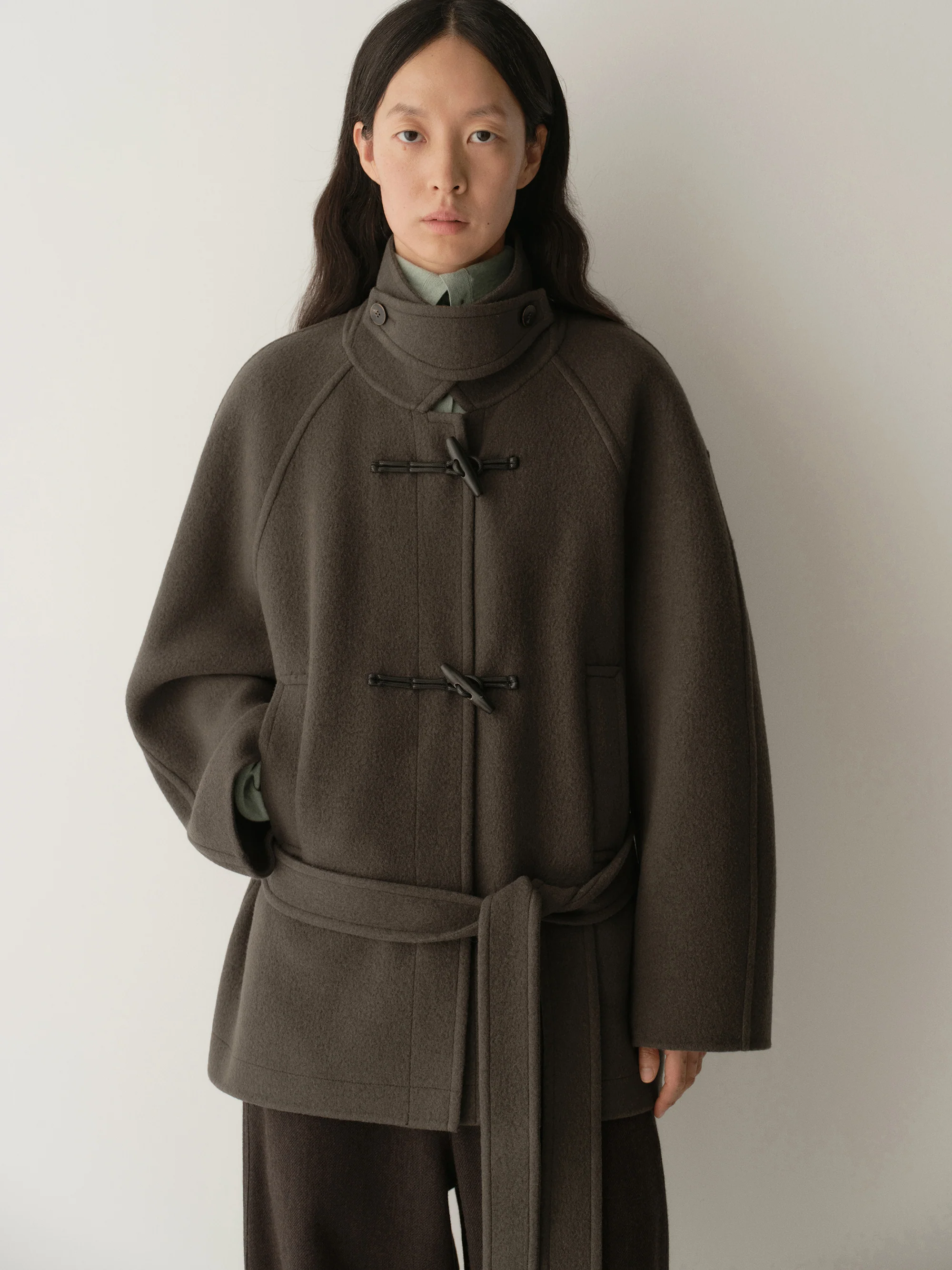 Belted Cashmere Short Coat - Image 13