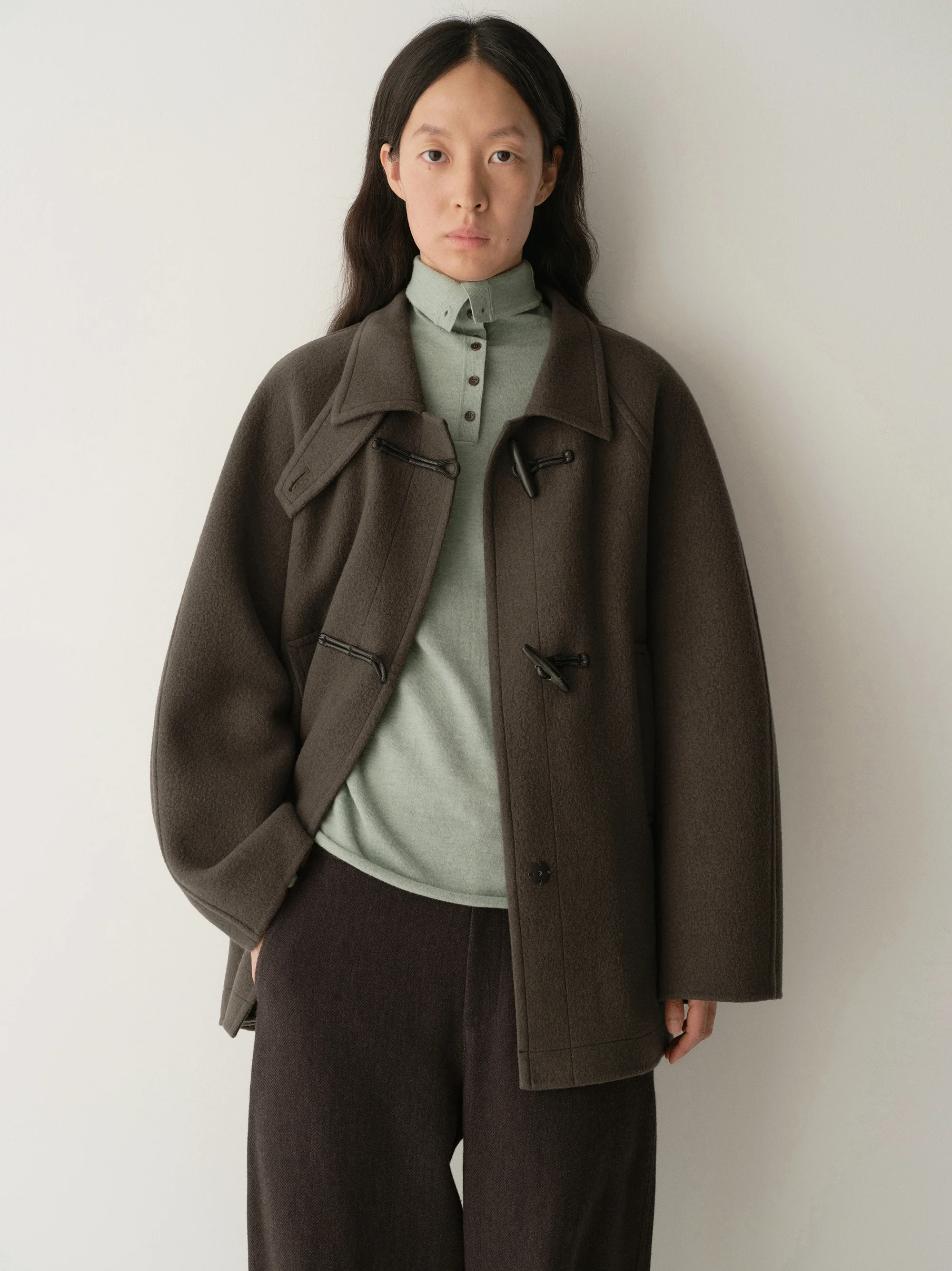 Belted Cashmere Short Coat - Image 14