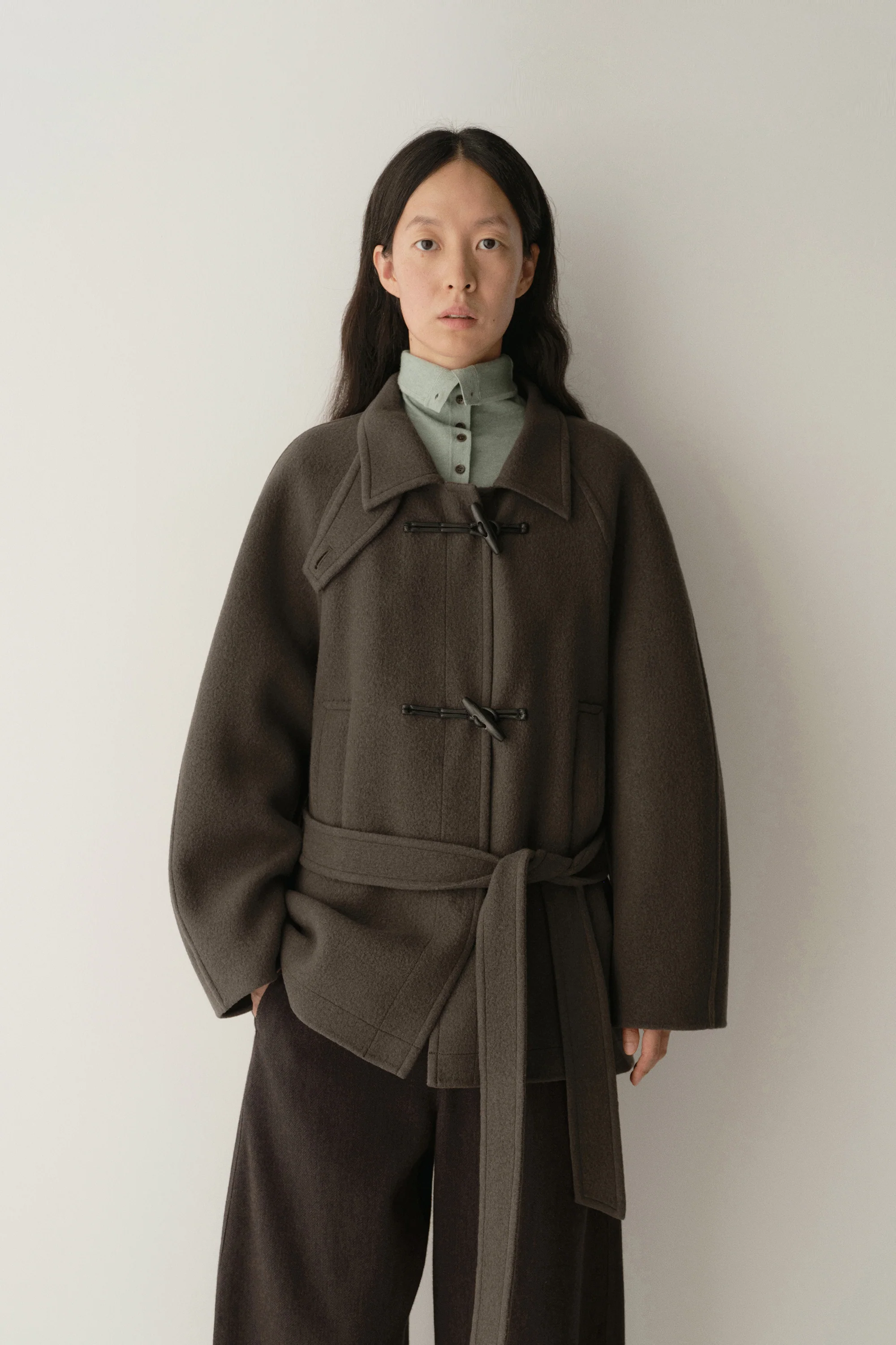Belted Cashmere Short Coat - Image 3