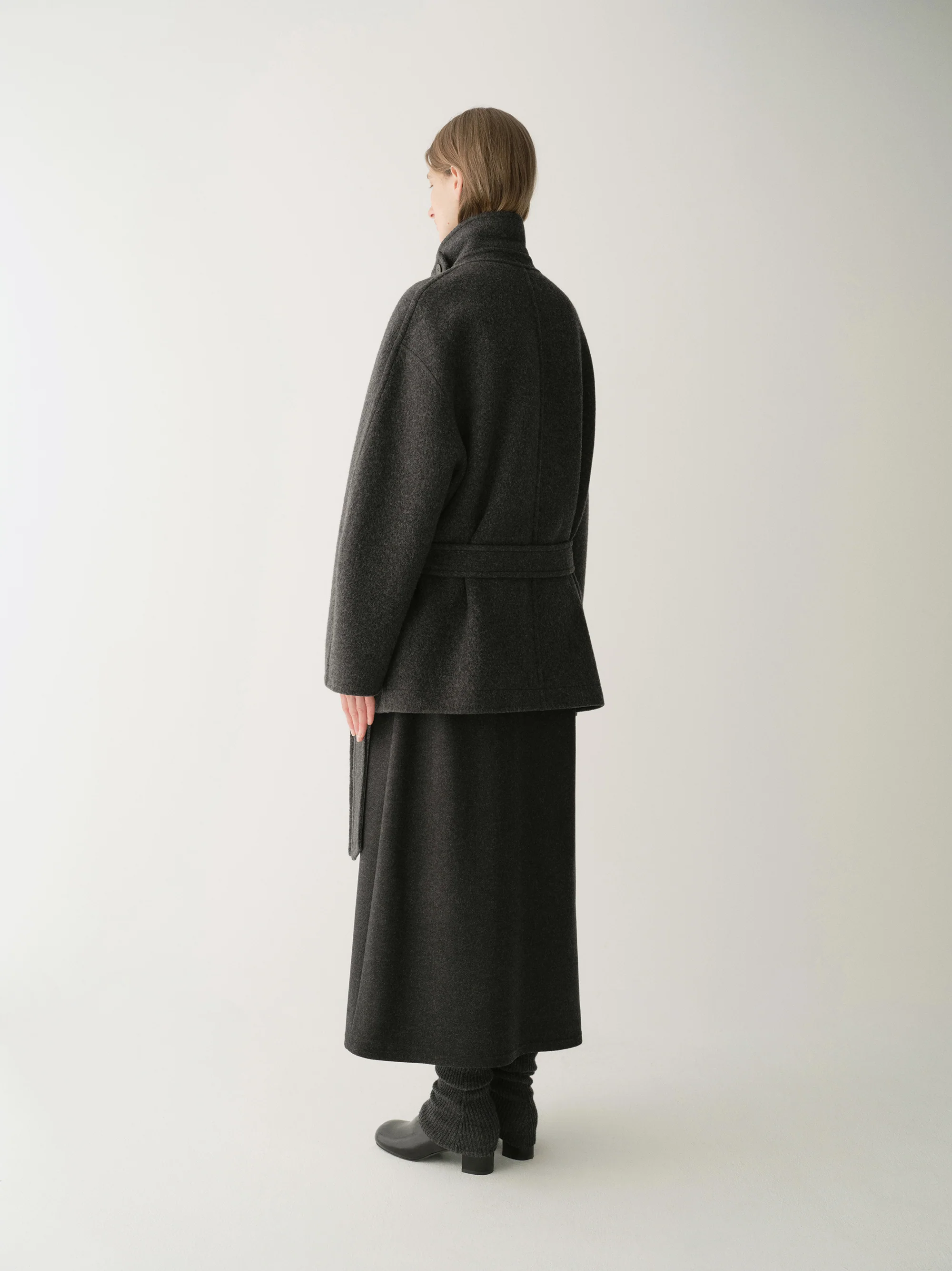 Belted Cashmere Short Coat - Image 5