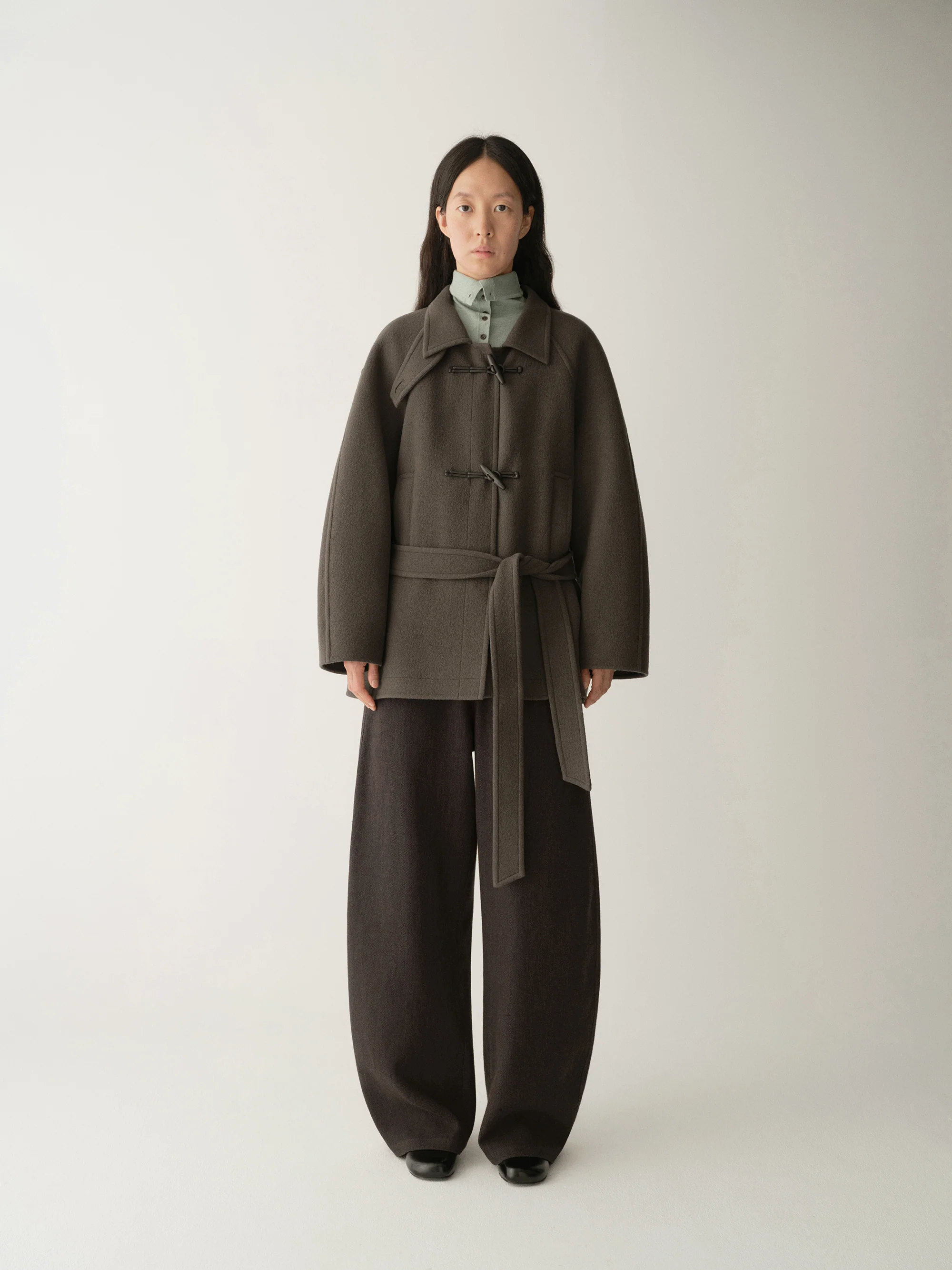 Belted Cashmere Short Coat - Image 9