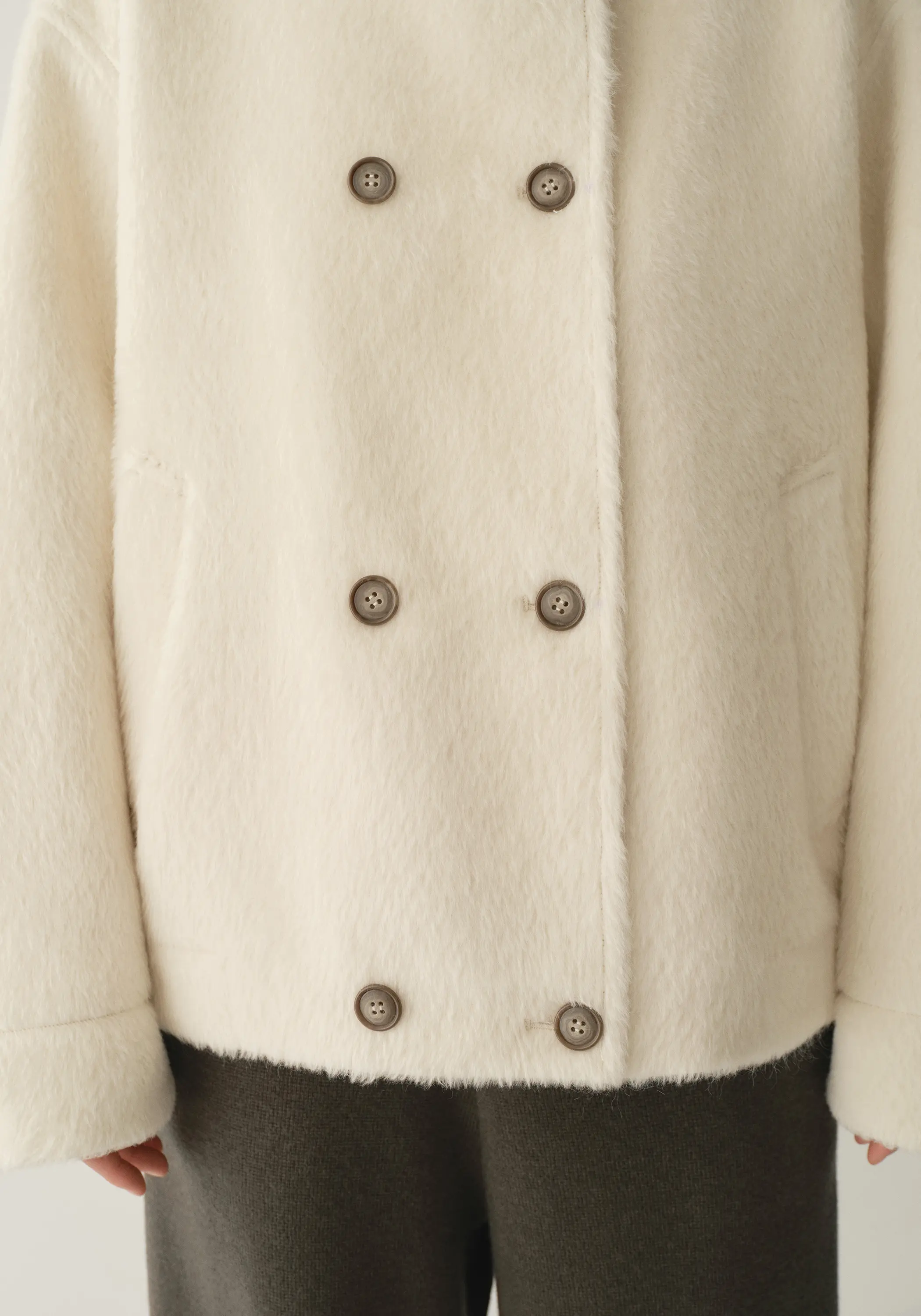 Double-breated Wool Short Coat - Image 10