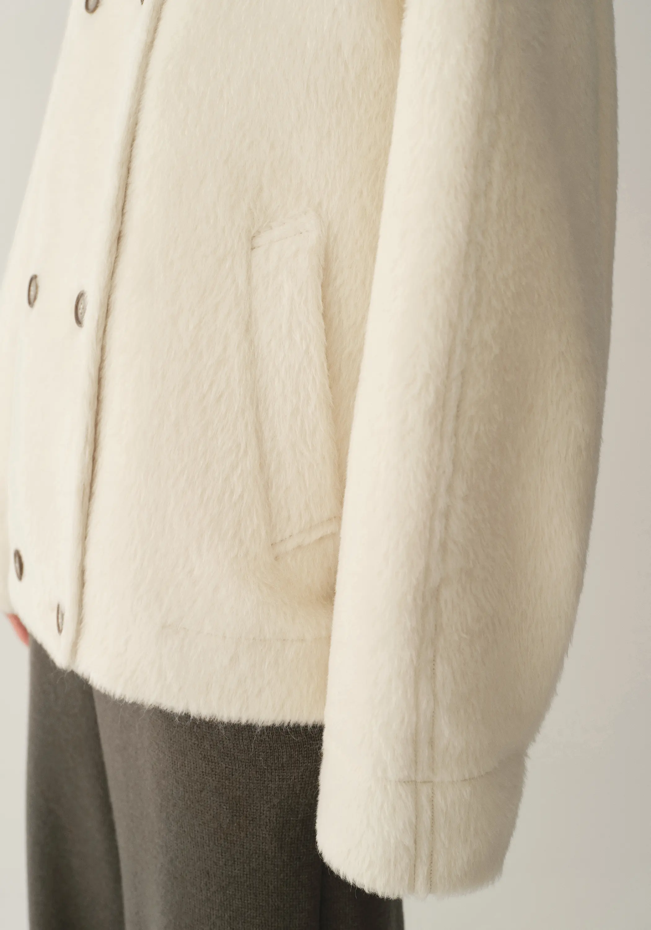 Double-breated Wool Short Coat - Image 11