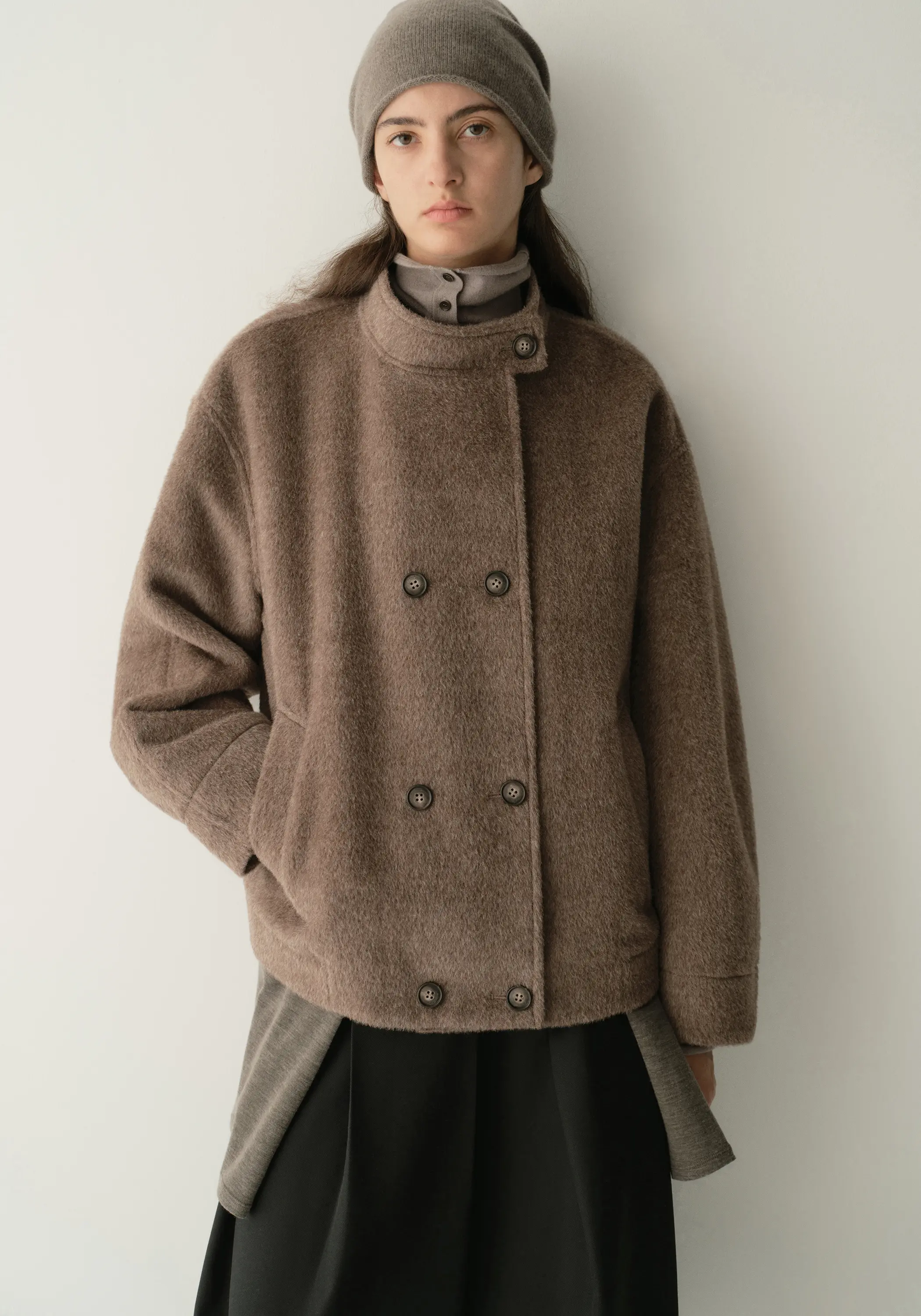 Double-breated Wool Short Coat - Image 3