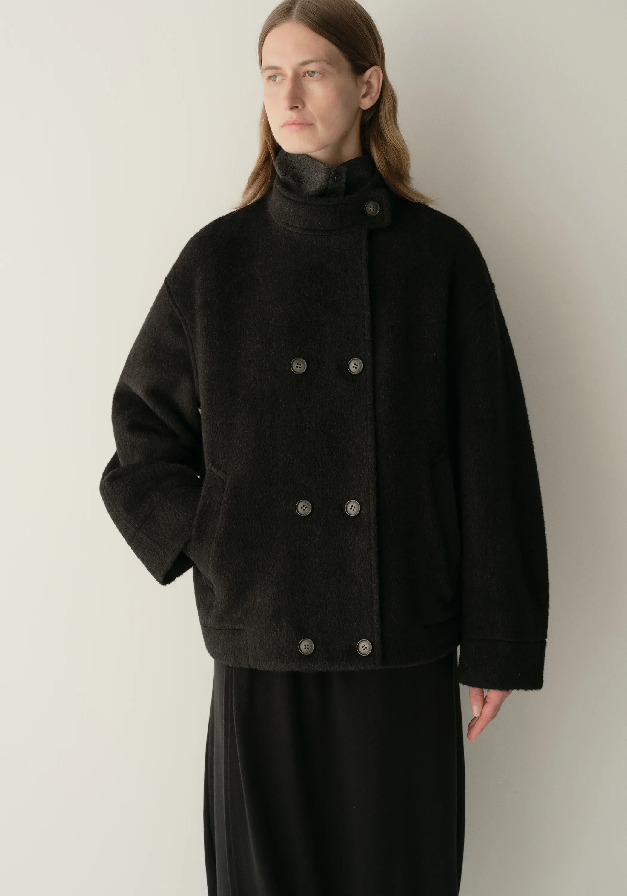 Double-breated Wool Short Coat - Image 4