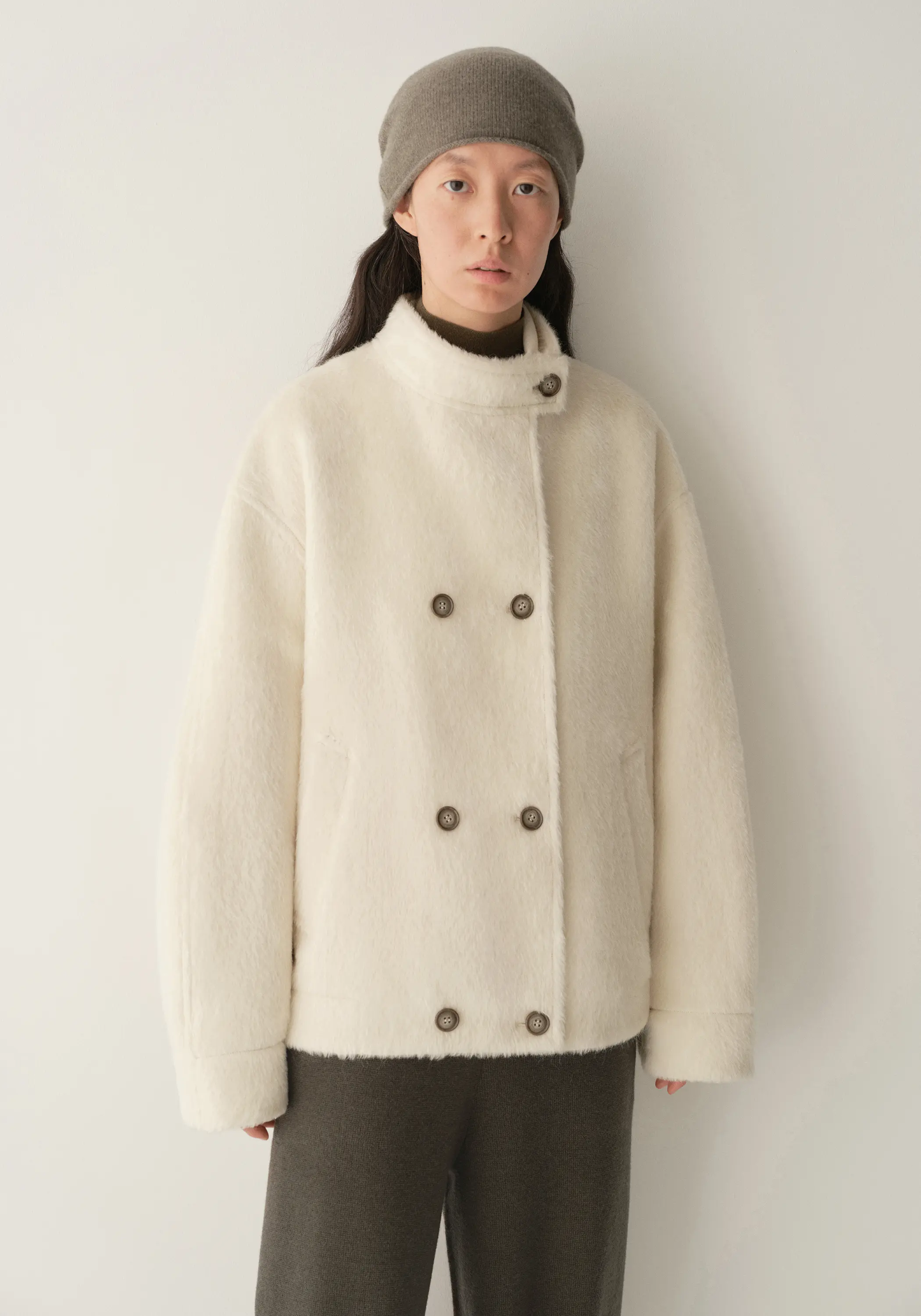 Double-breated Wool Short Coat - Image 7