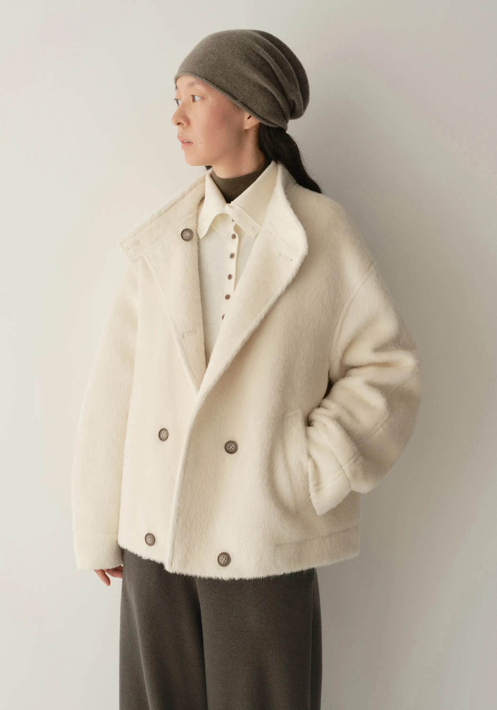 Double-breated Wool Short Coat - Image 8