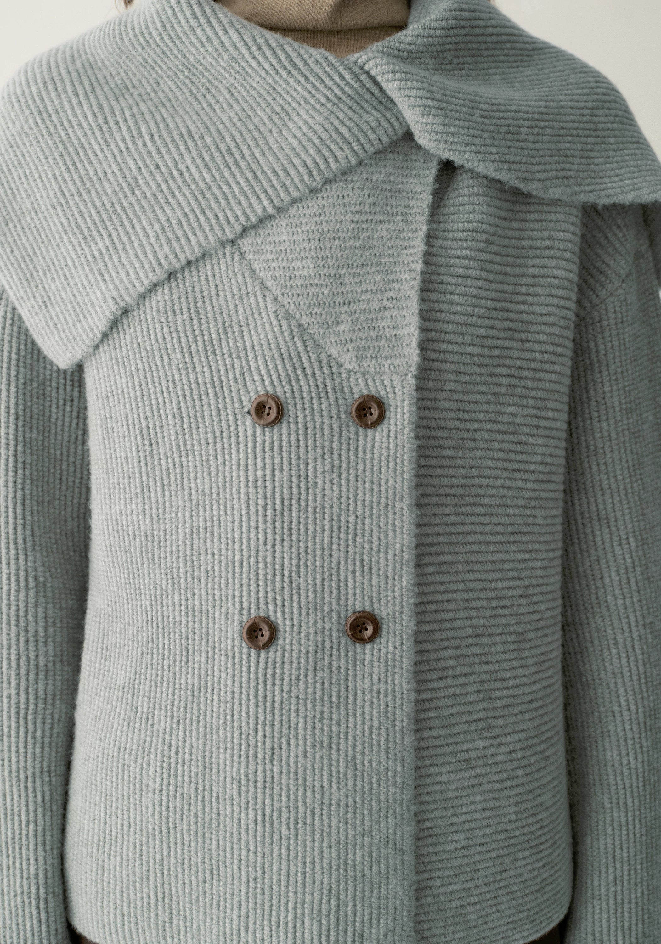 Shawl-collar Merino Wool Knit Cardigan - Image 10