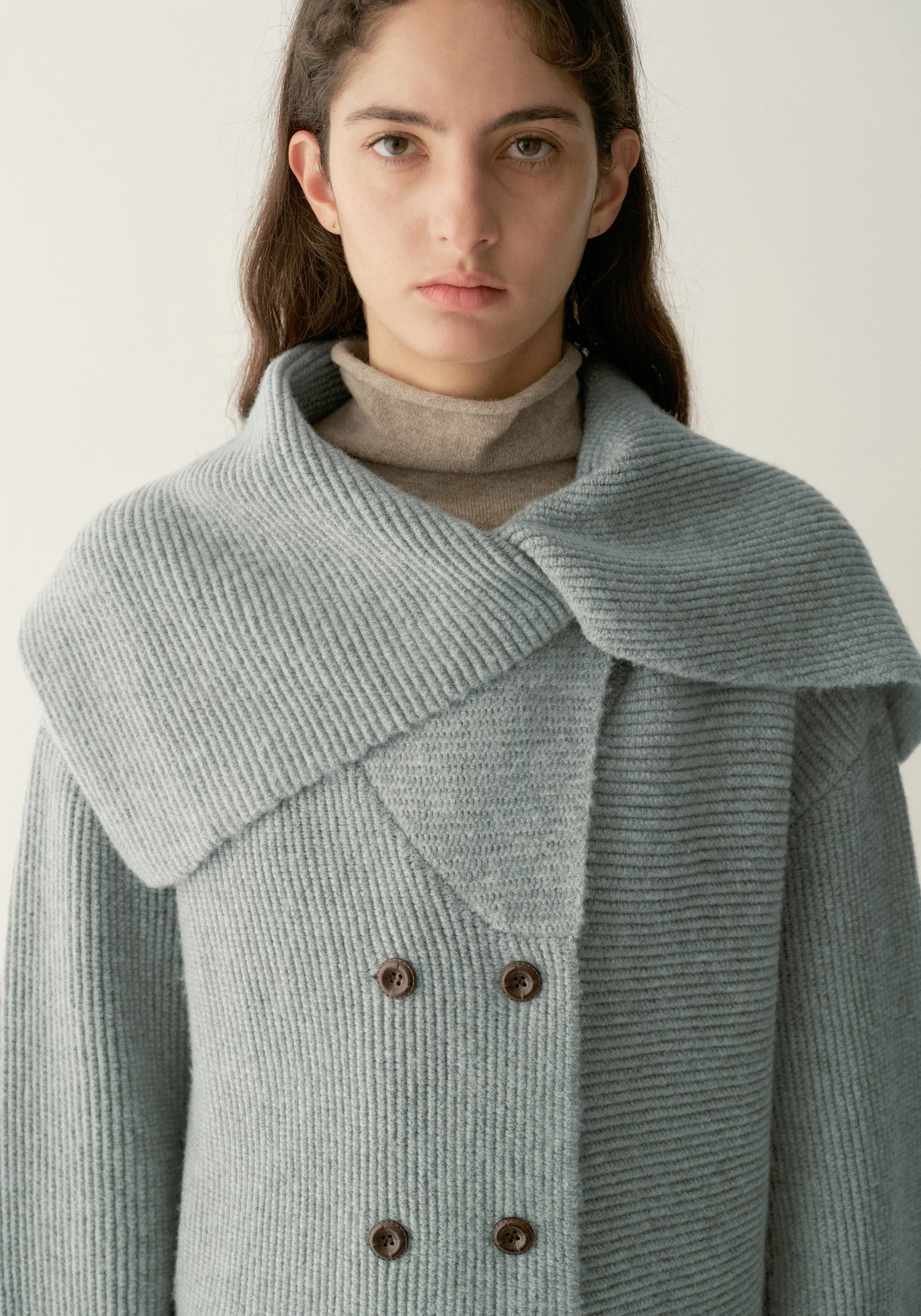 Shawl-collar Merino Wool Knit Cardigan - Image 11