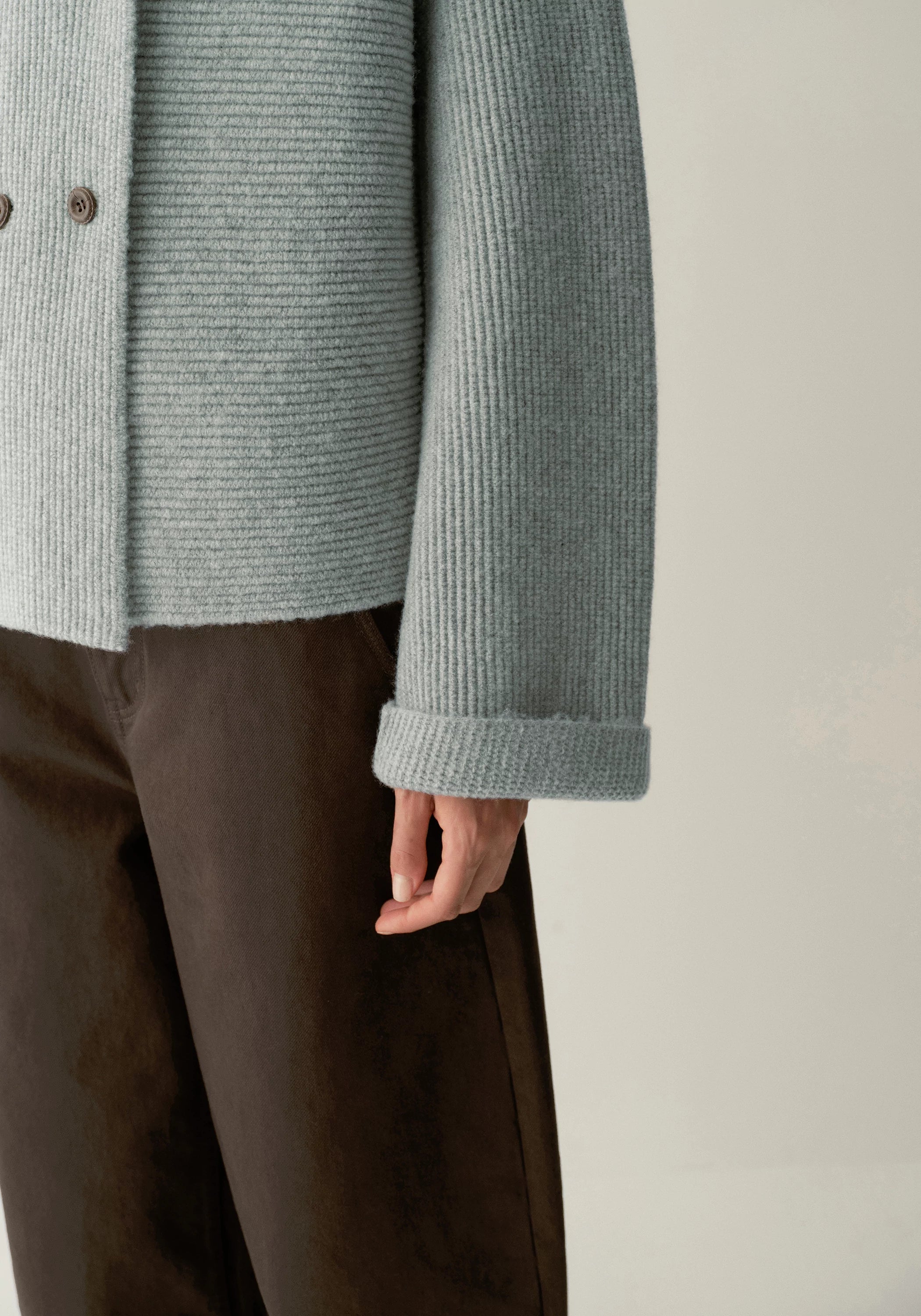 Shawl-collar Merino Wool Knit Cardigan - Image 13