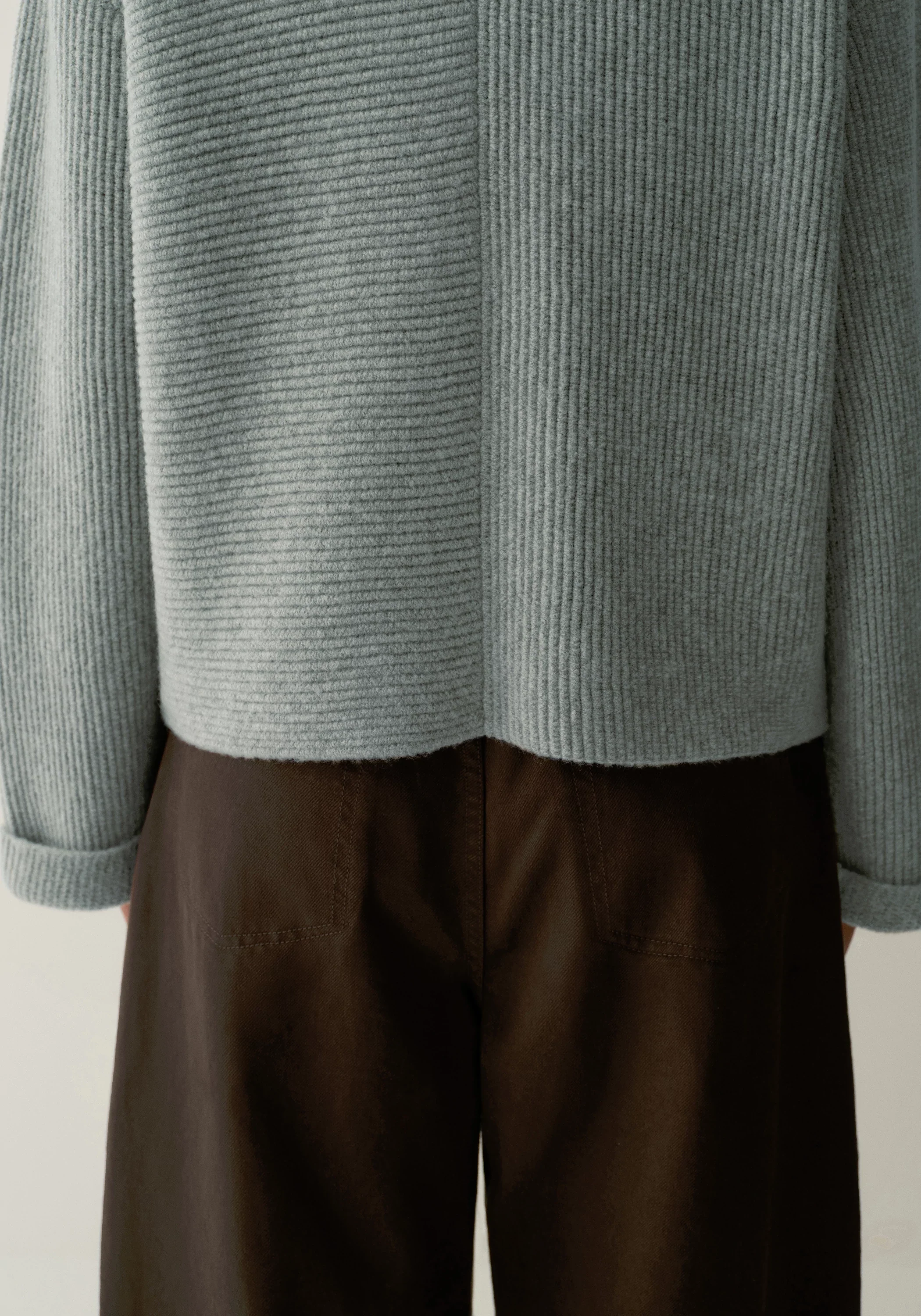 Shawl-collar Merino Wool Knit Cardigan - Image 14
