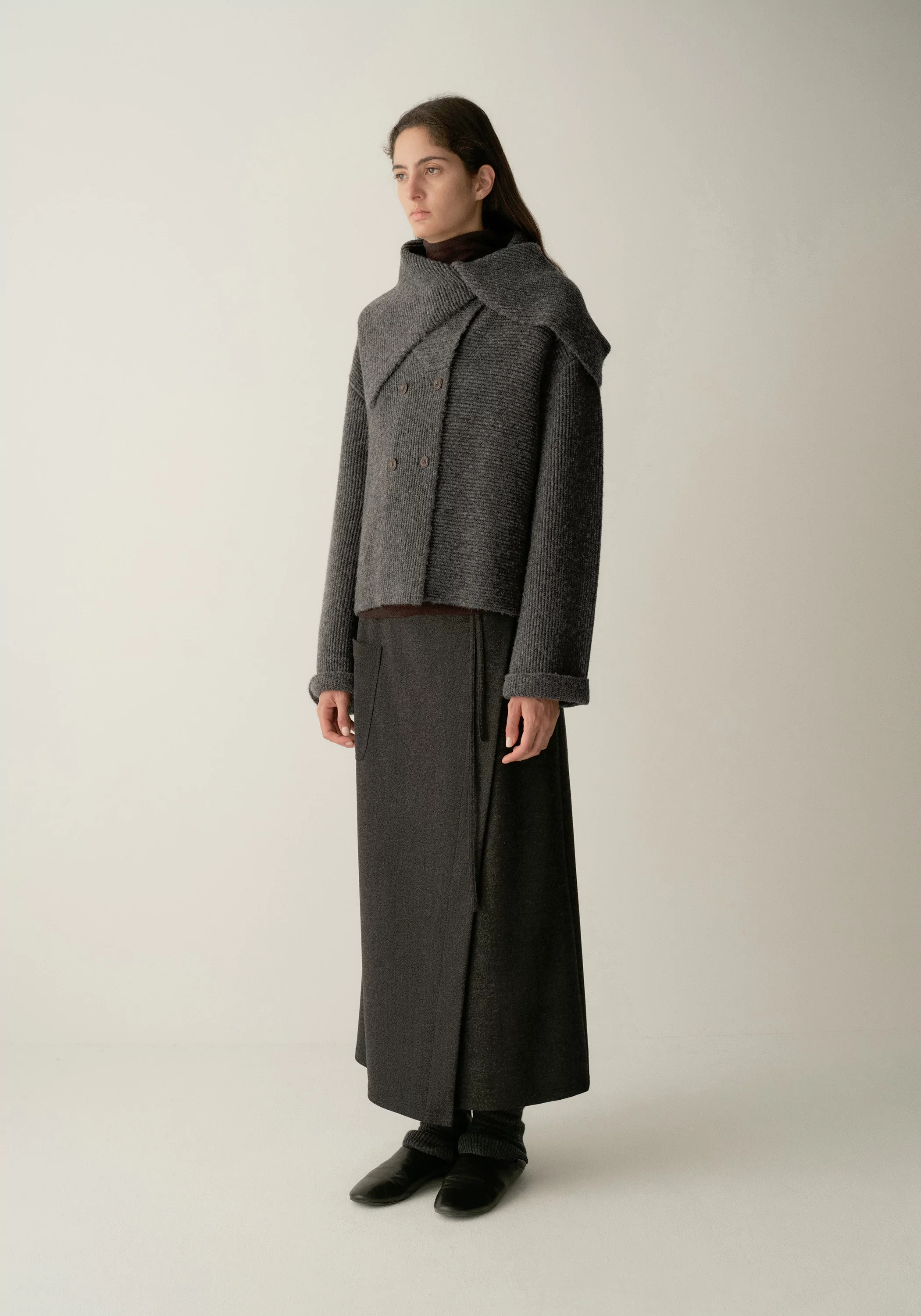 Shawl-collar Merino Wool Knit Cardigan - Image 19