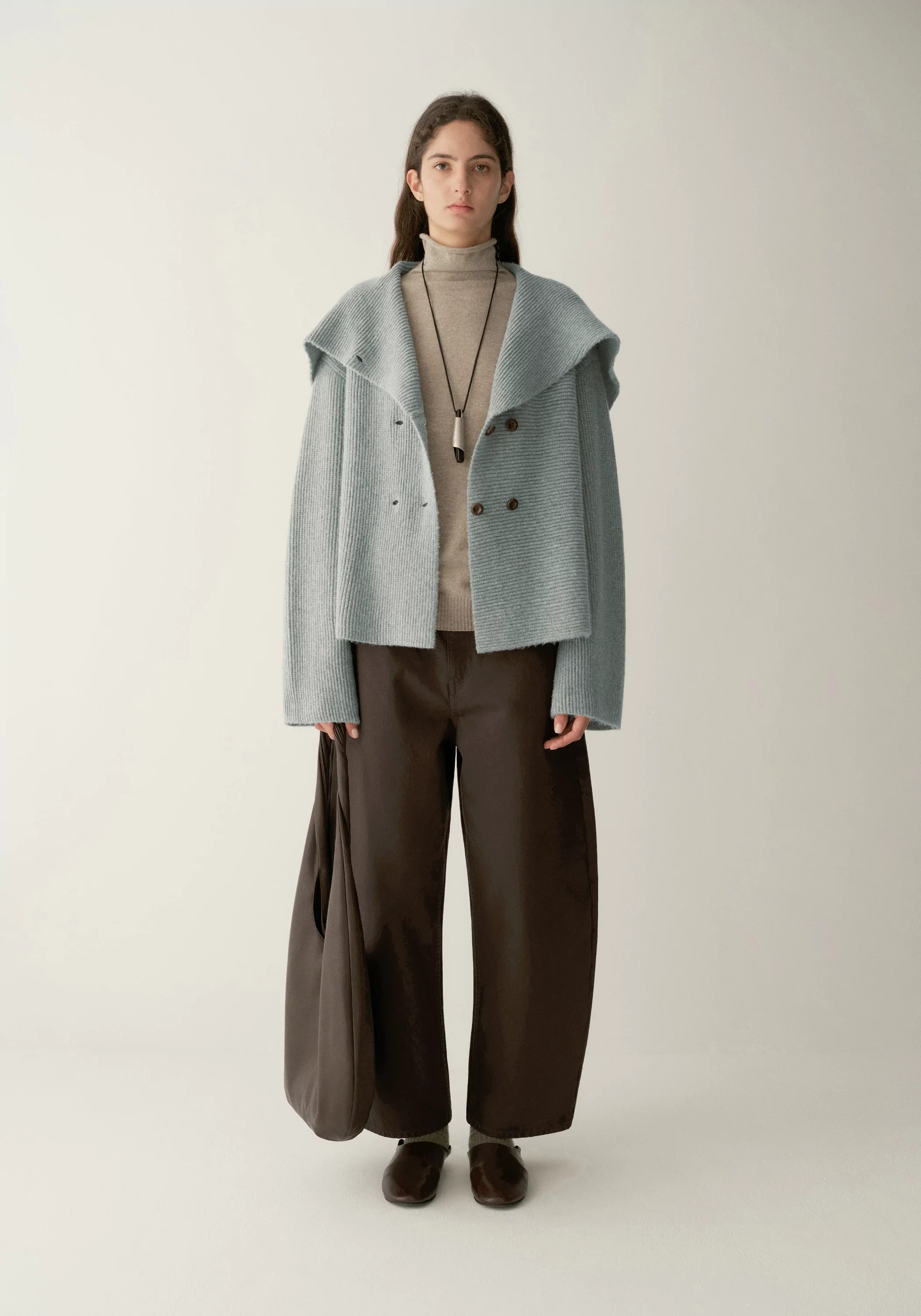 Shawl-collar Merino Wool Knit Cardigan - Image 5