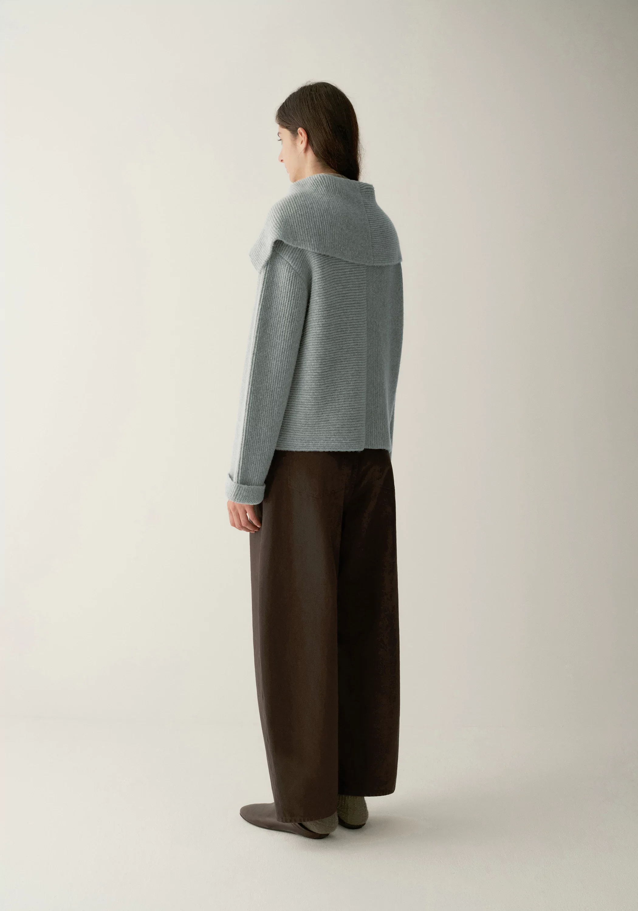 Shawl-collar Merino Wool Knit Cardigan - Image 6