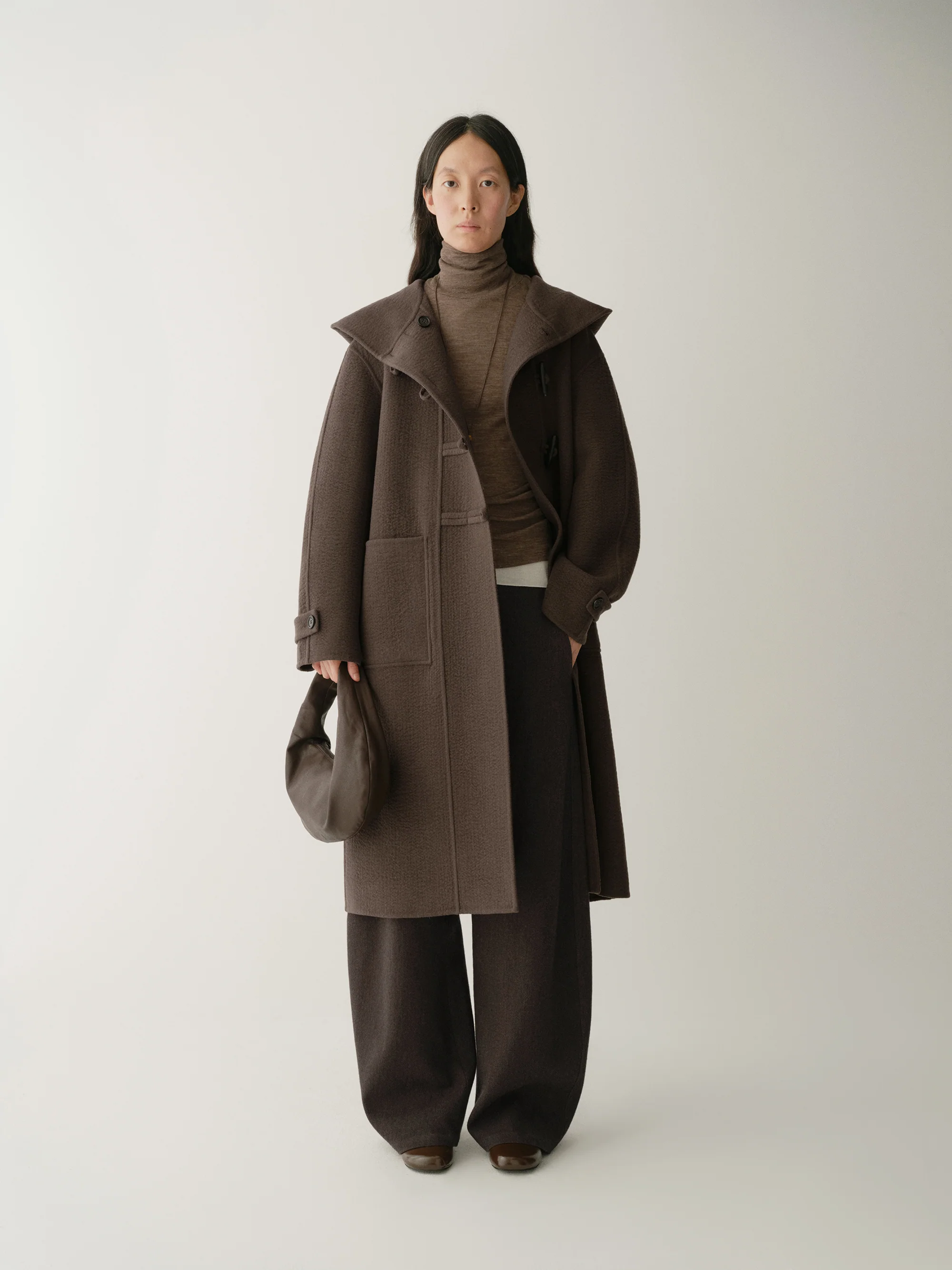 Asymmetric Hooded Long Coat - Image 14