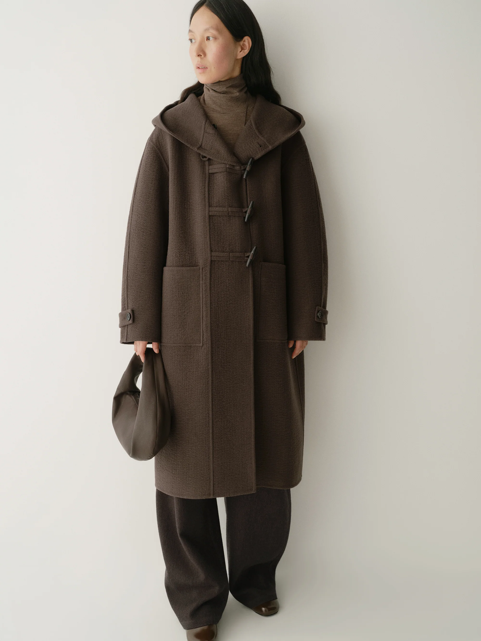 Asymmetric Hooded Long Coat - Image 16