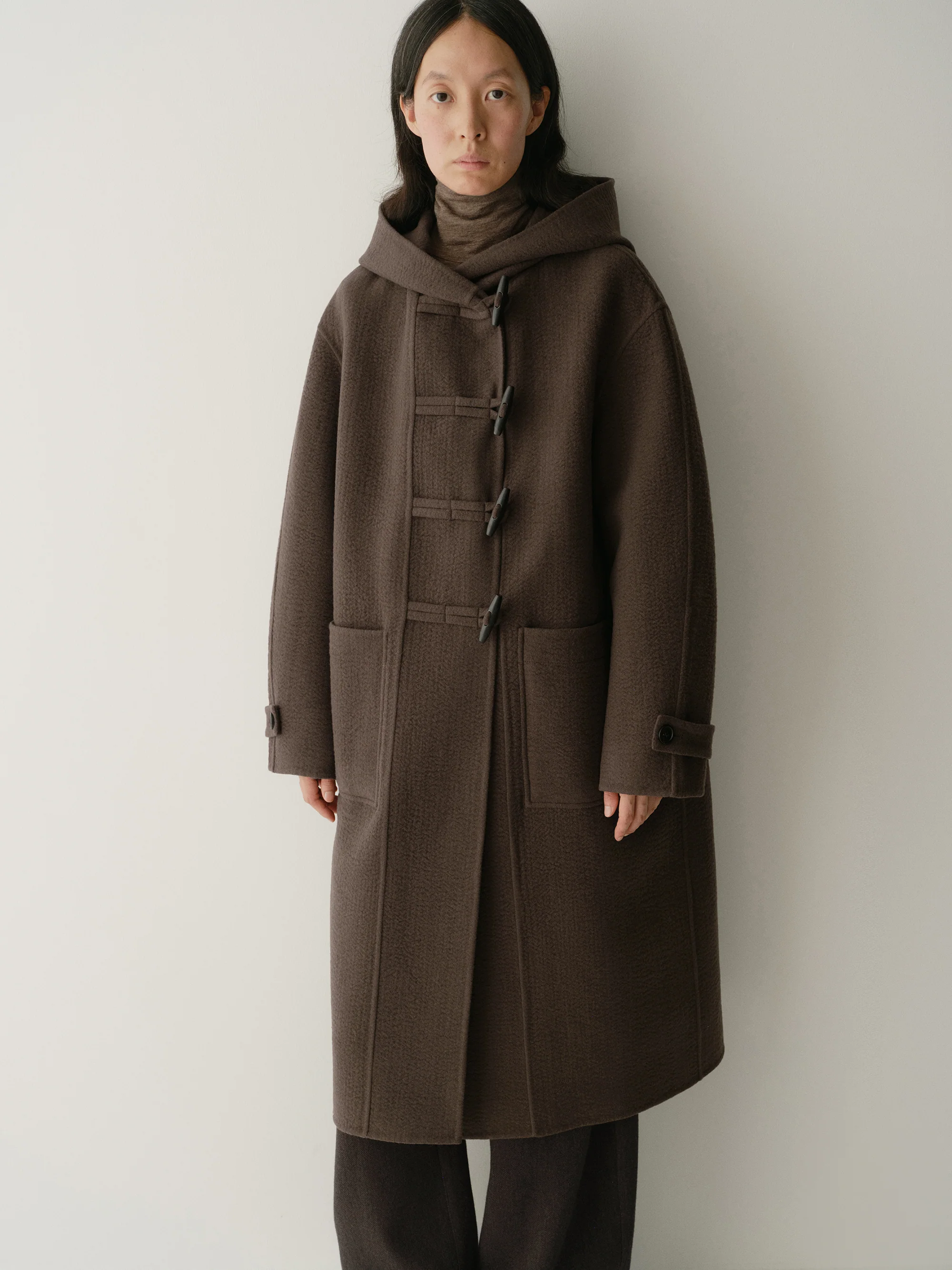 Asymmetric Hooded Long Coat - Image 17