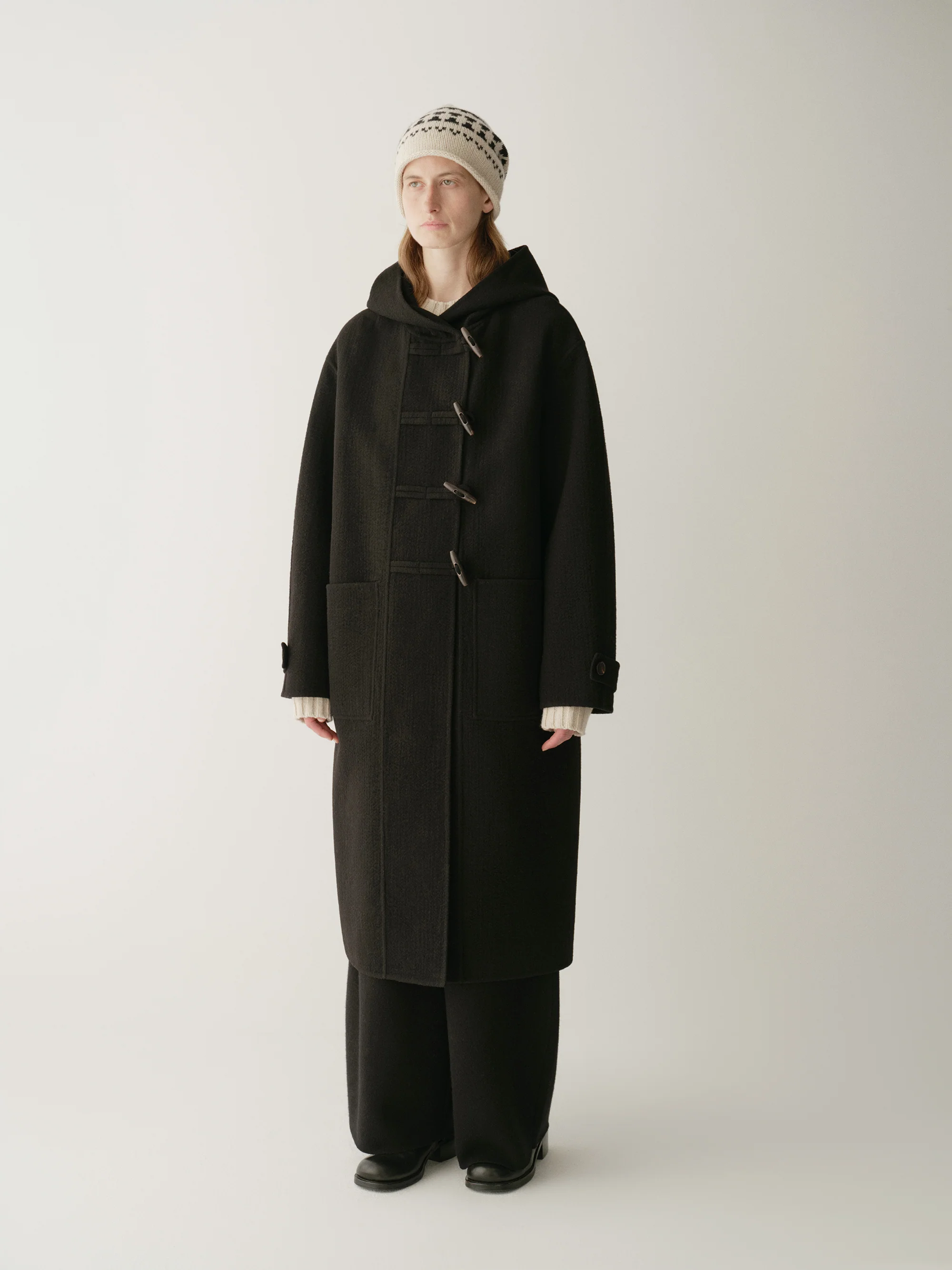 Asymmetric Hooded Long Coat - Image 18