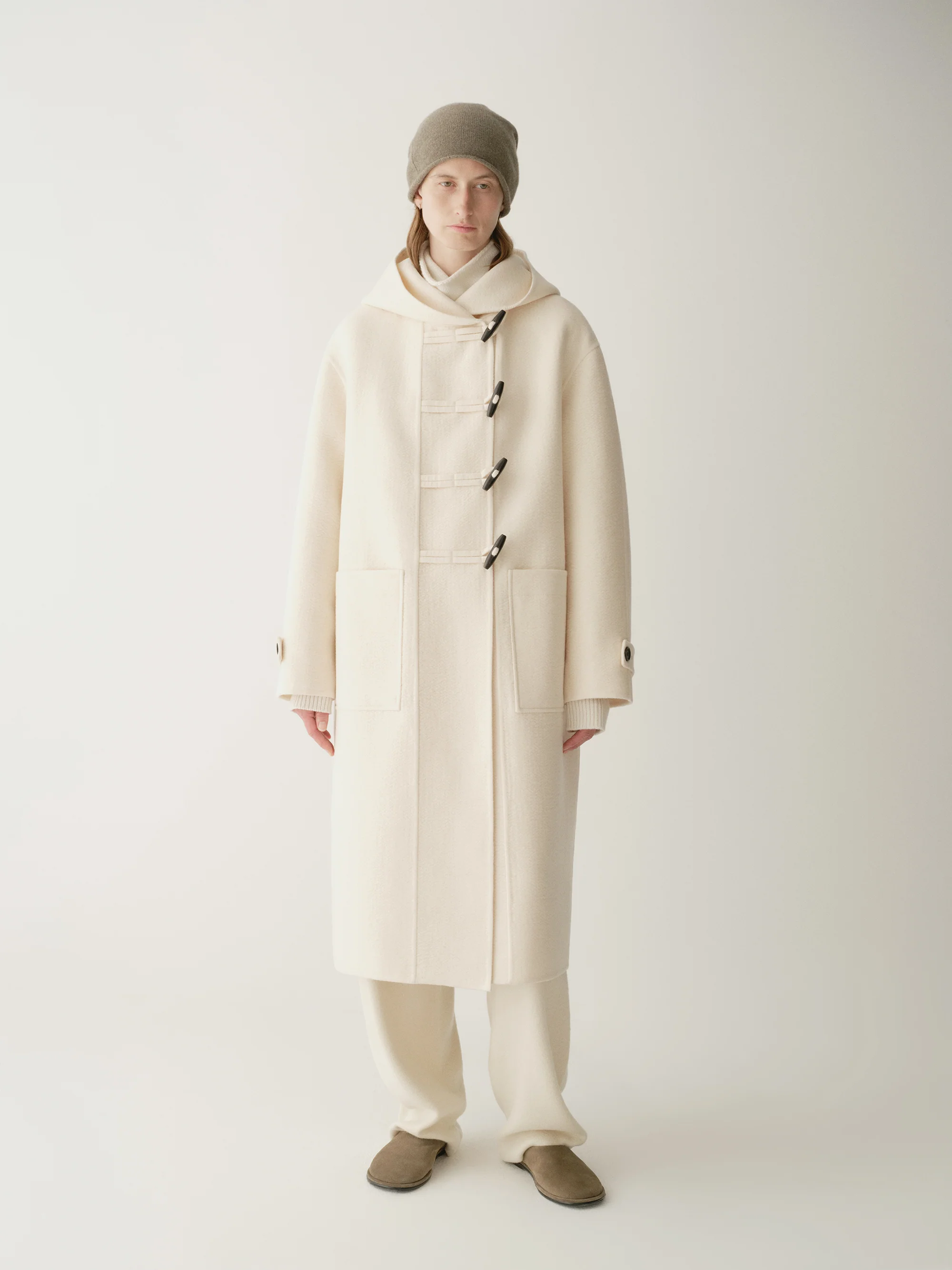 Asymmetric Hooded Long Coat - Image 2