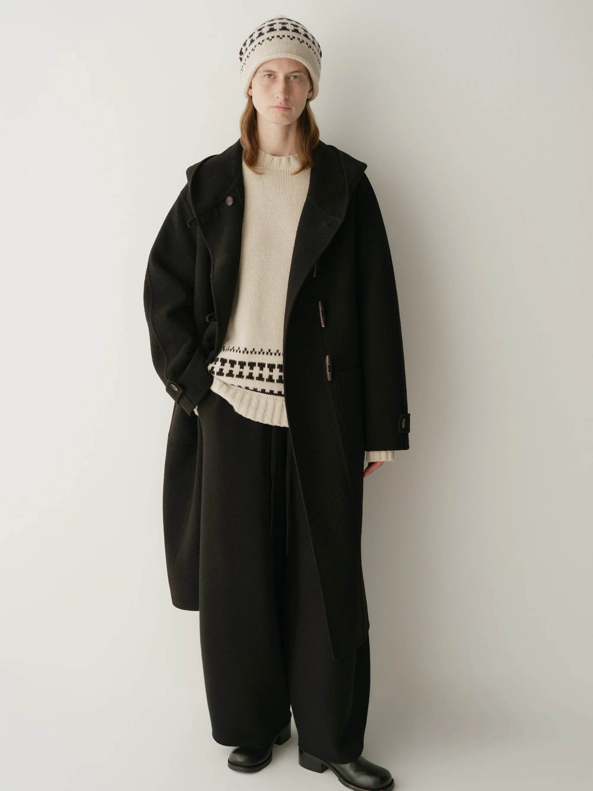 Asymmetric Hooded Long Coat - Image 20