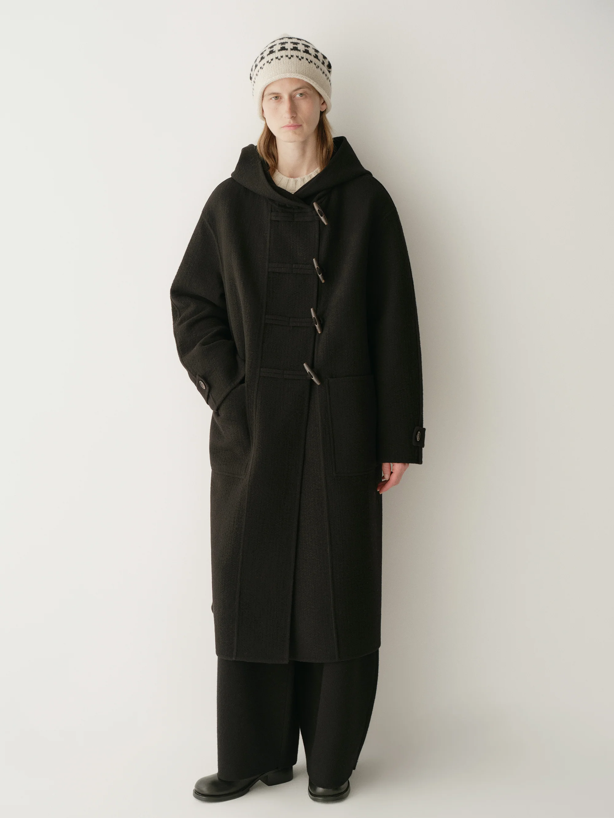 Asymmetric Hooded Long Coat - Image 21