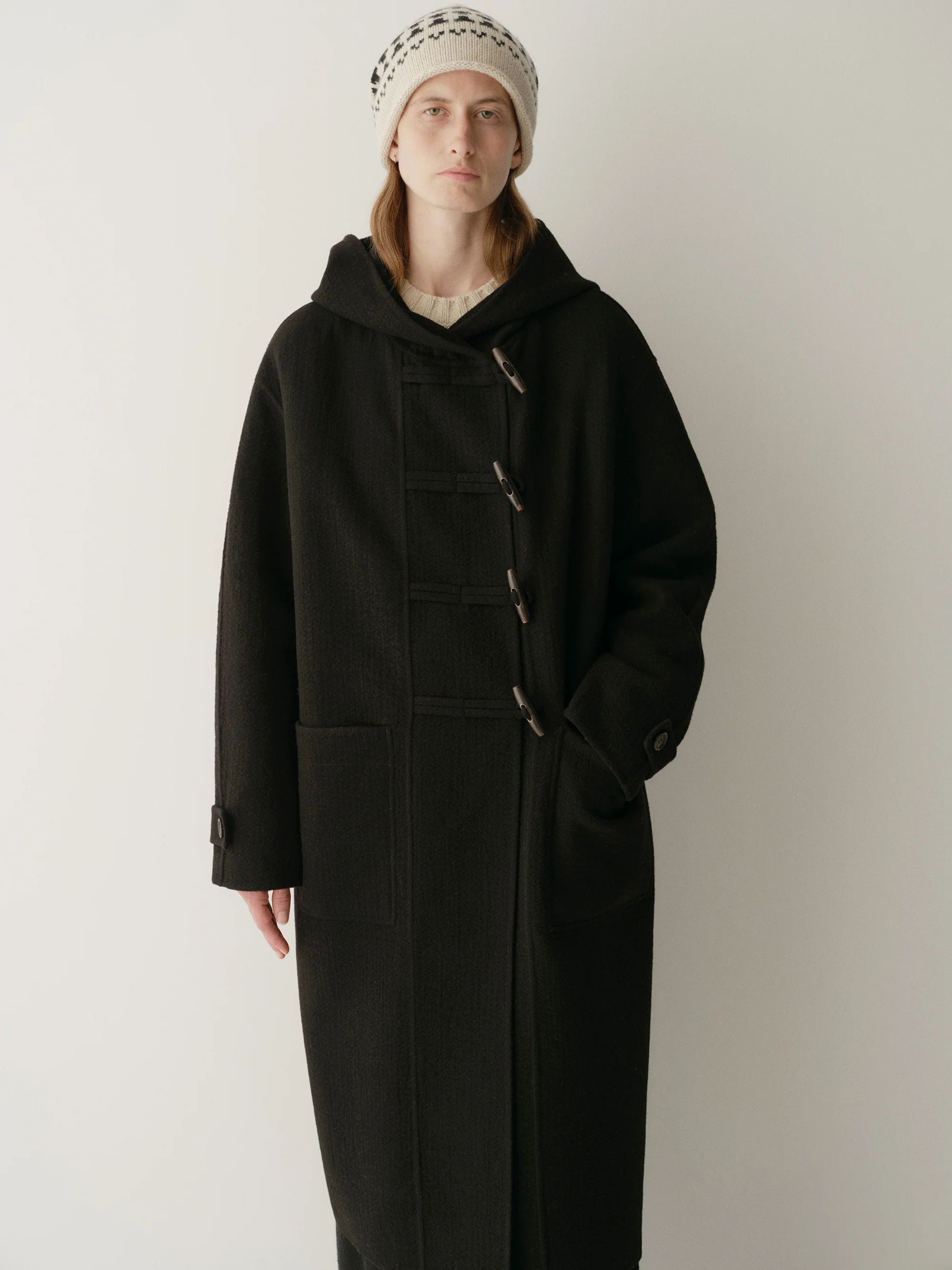 Asymmetric Hooded Long Coat - Image 22