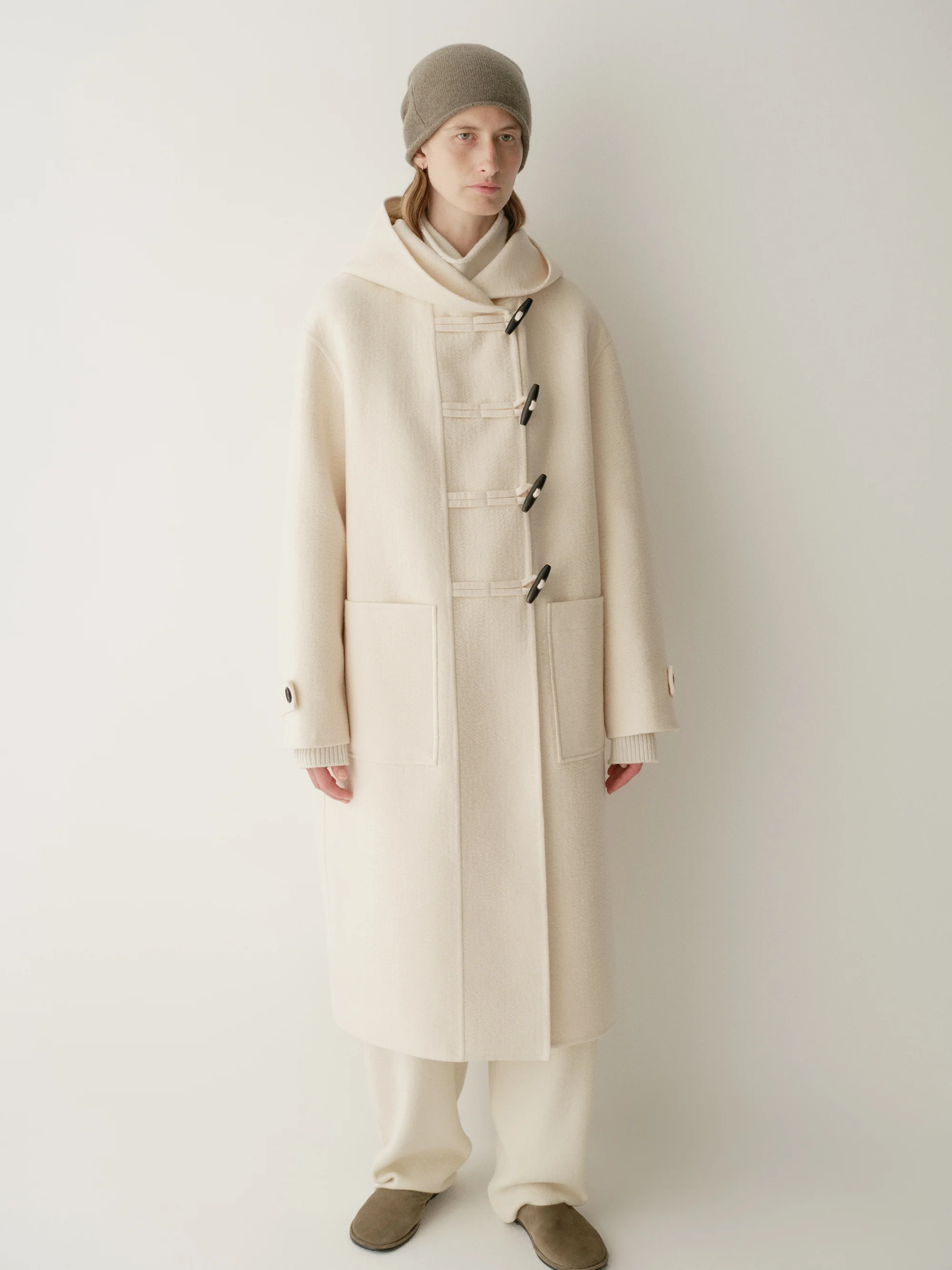 Asymmetric Hooded Long Coat - Image 6