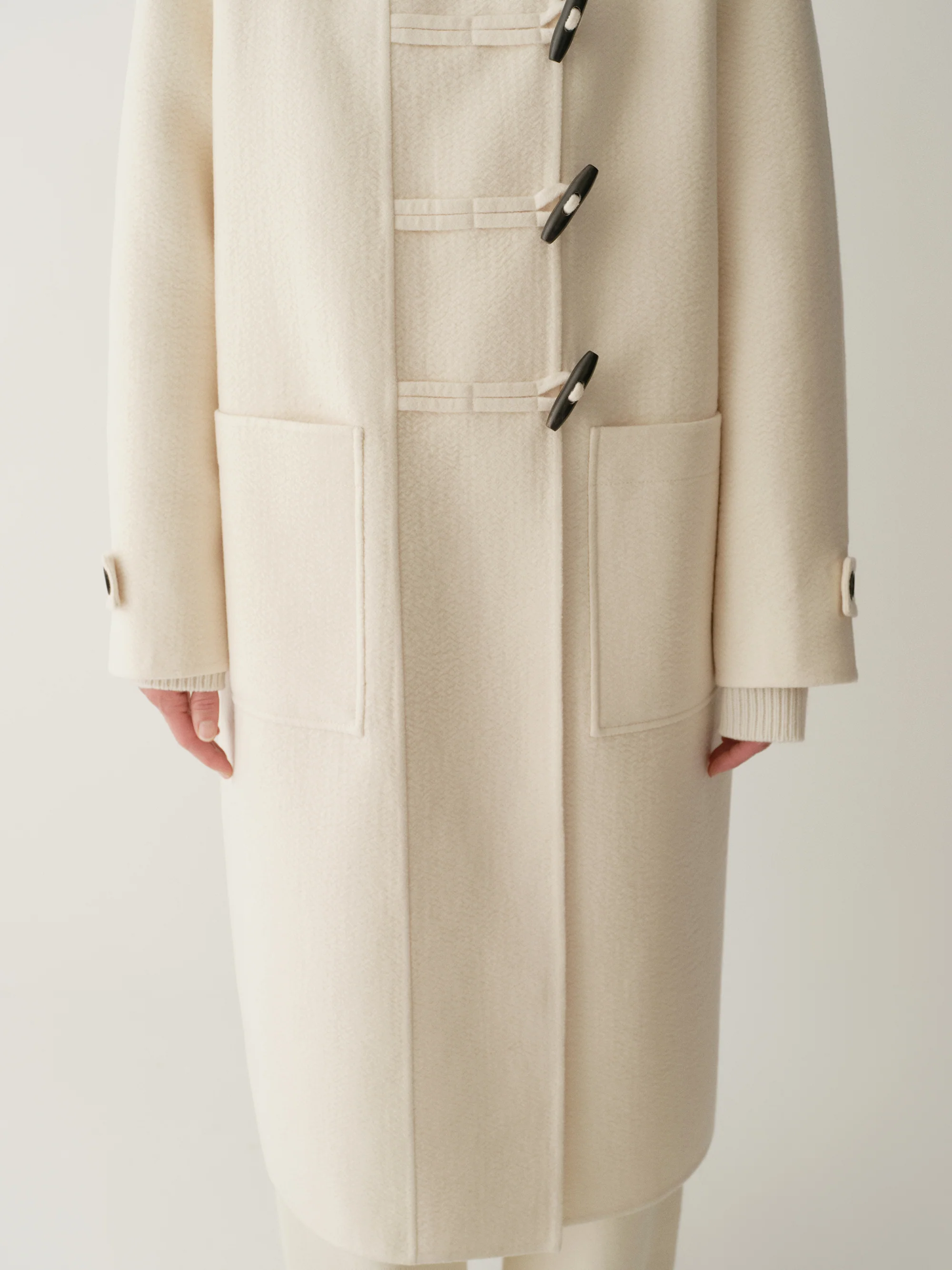 Asymmetric Hooded Long Coat - Image 9