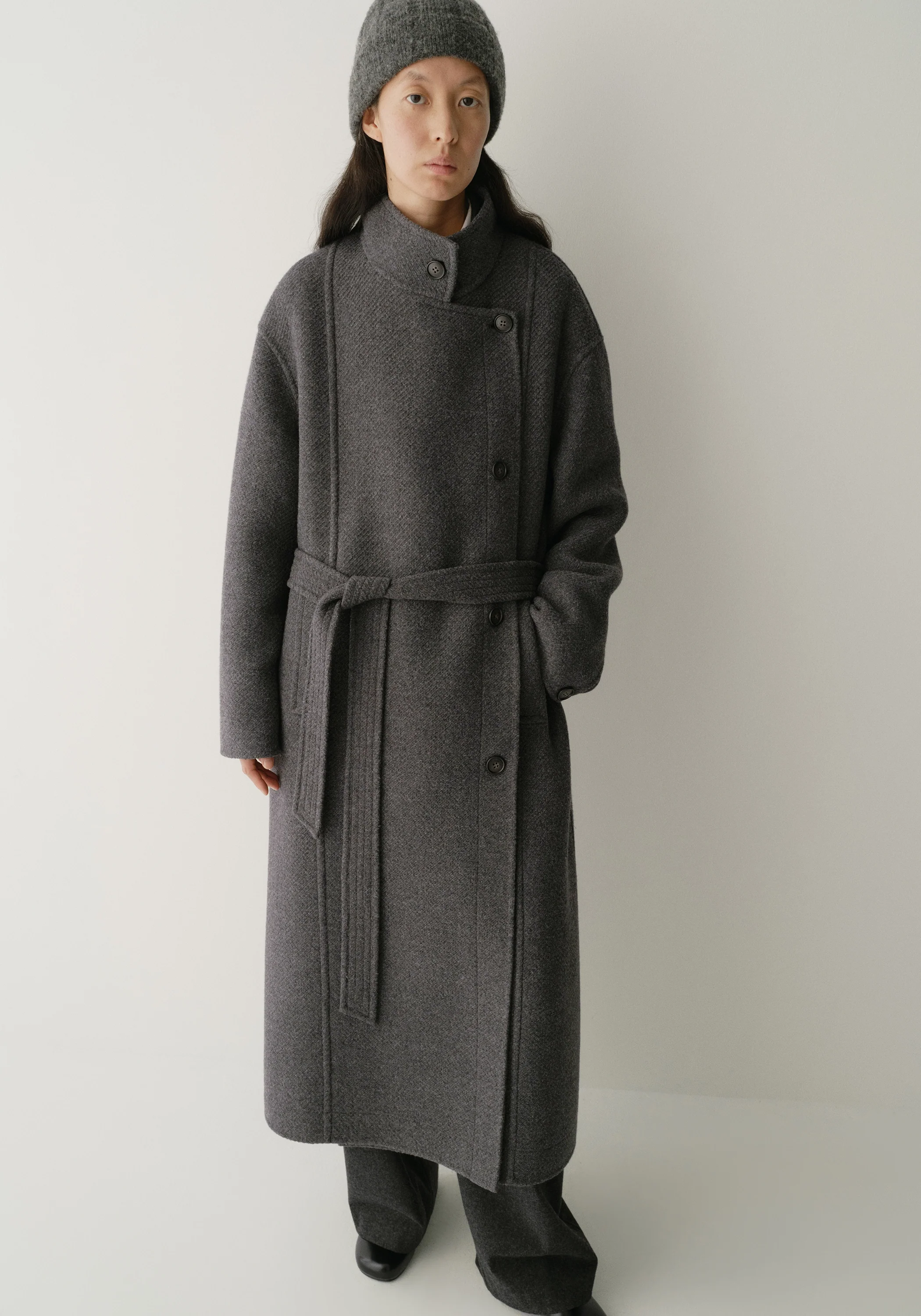 Asymmetric Long Coat - Image 8