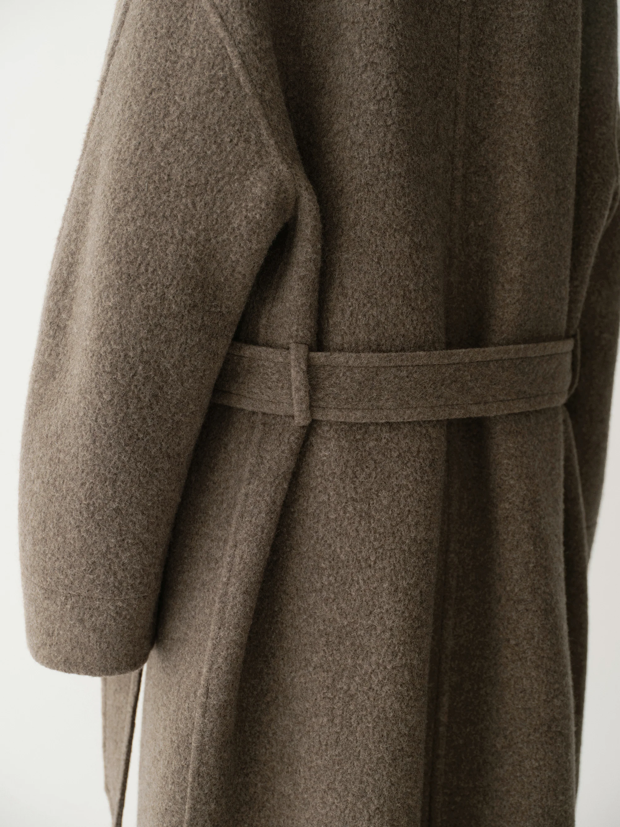 Belted Cashmere Long Coat - Image 13