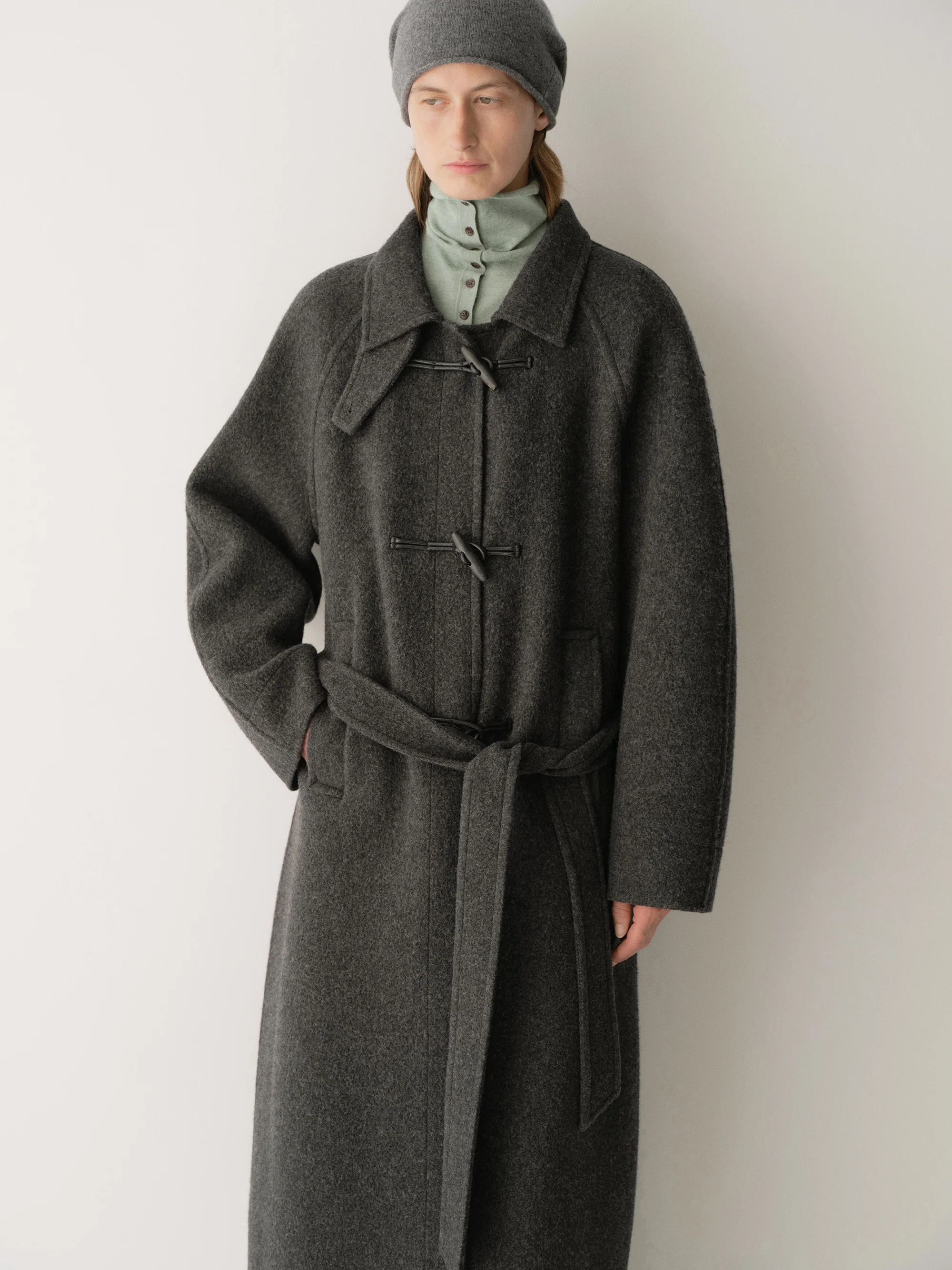 Belted Cashmere Long Coat - Image 19
