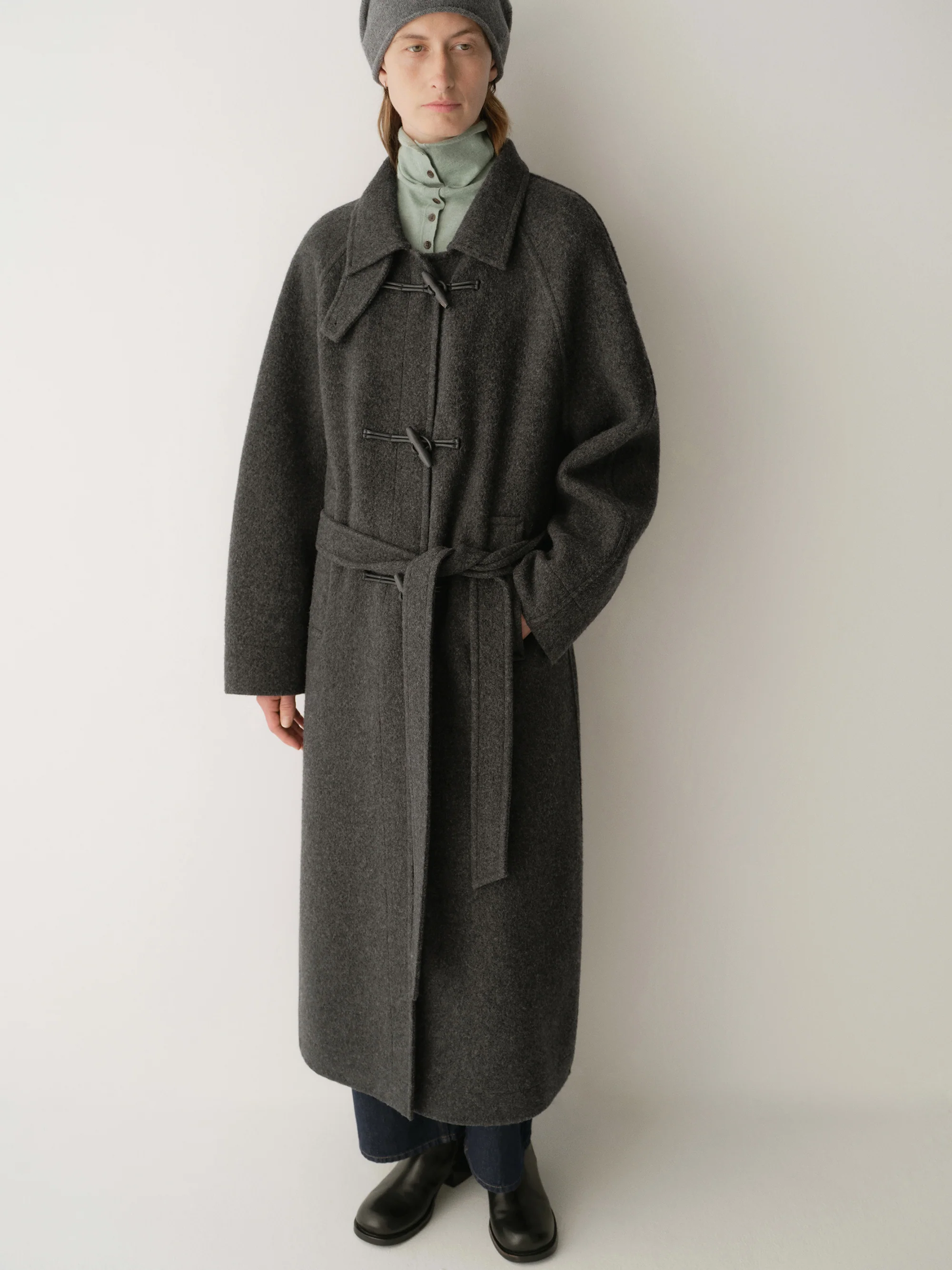 Belted Cashmere Long Coat - Image 22