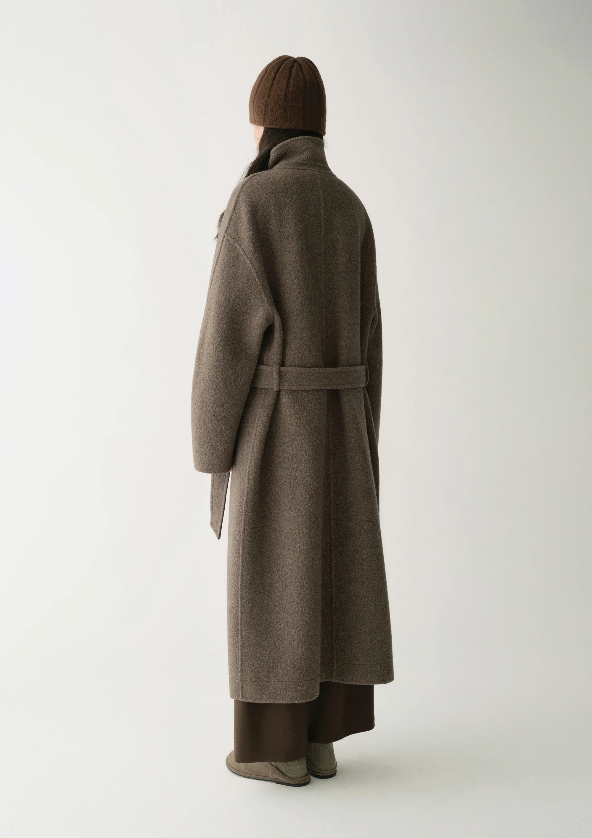 Belted Cashmere Long Coat - Image 6