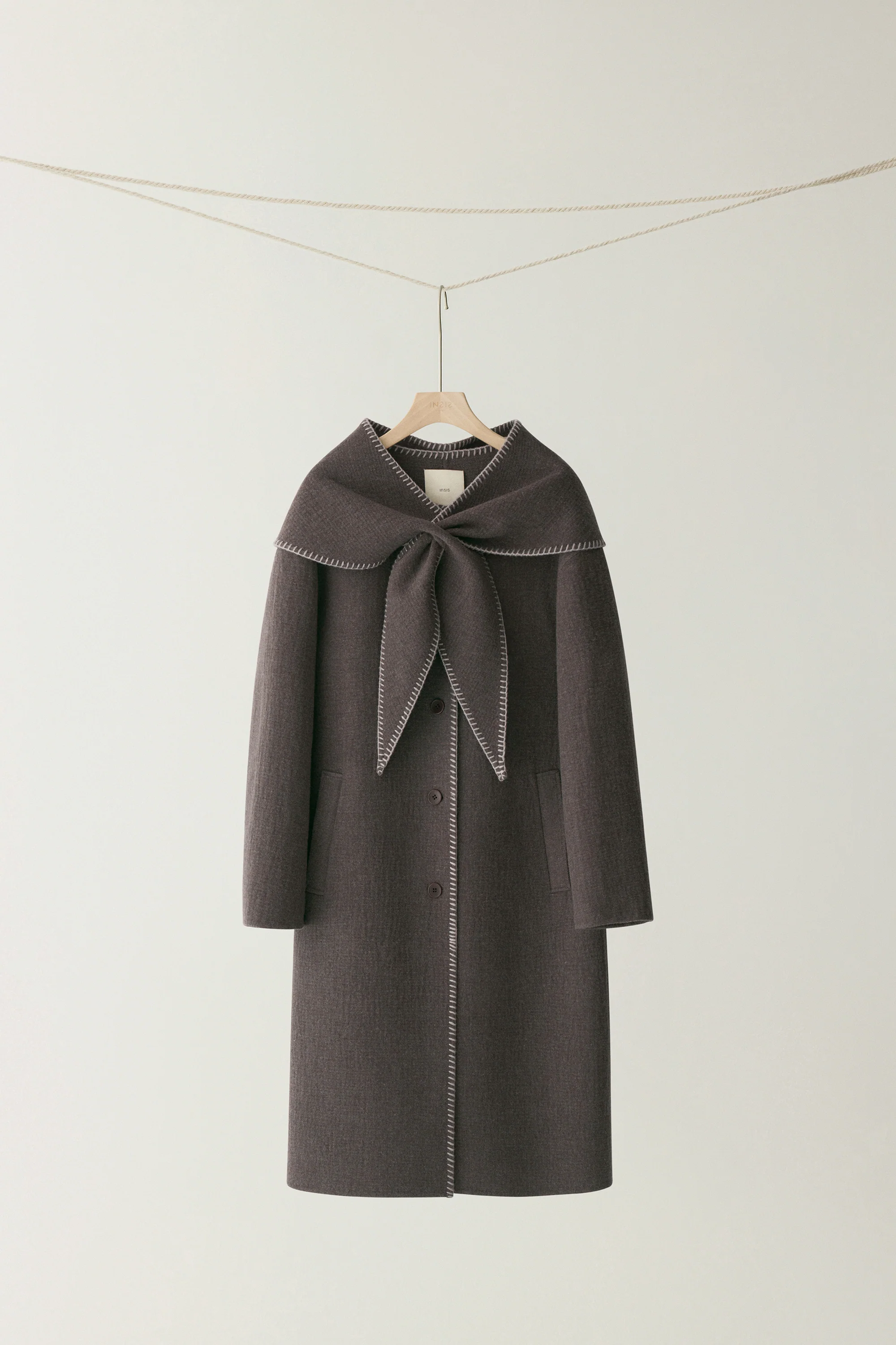 Scarf-detail Long Coat - Image 11