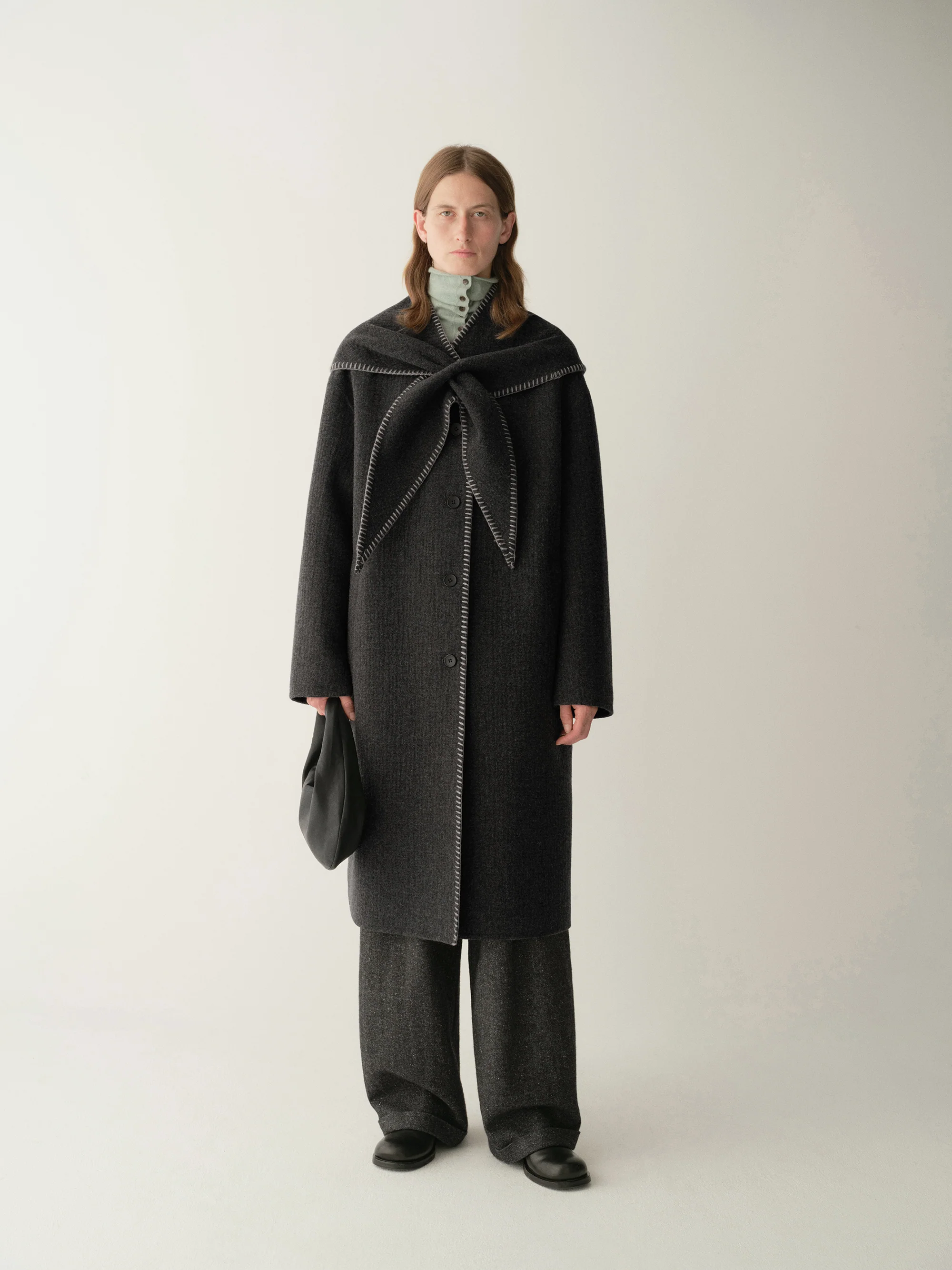 Scarf-detail Long Coat - Image 12