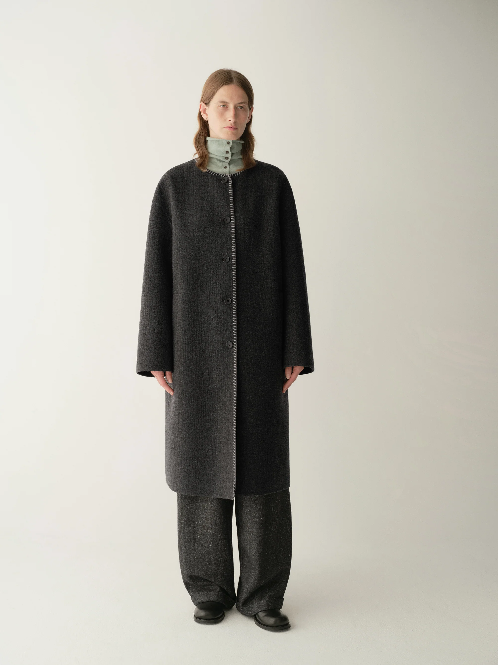 Scarf-detail Long Coat - Image 13