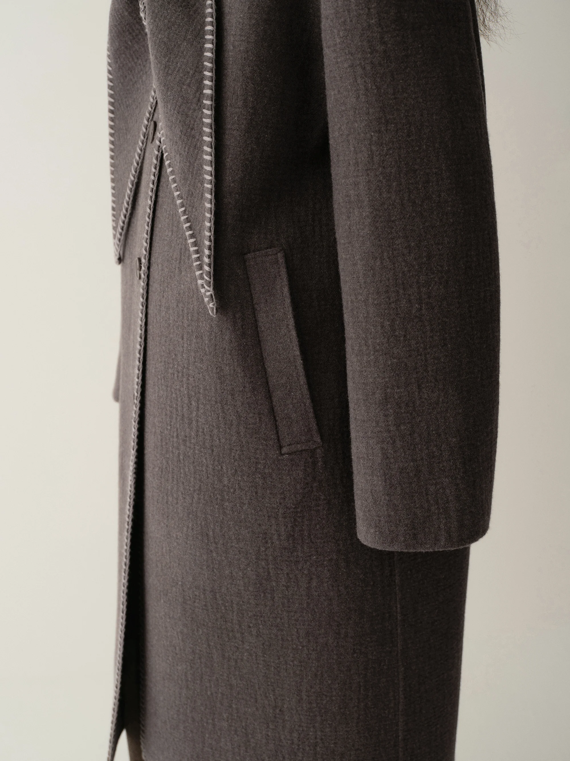 Scarf-detail Long Coat - Image 9
