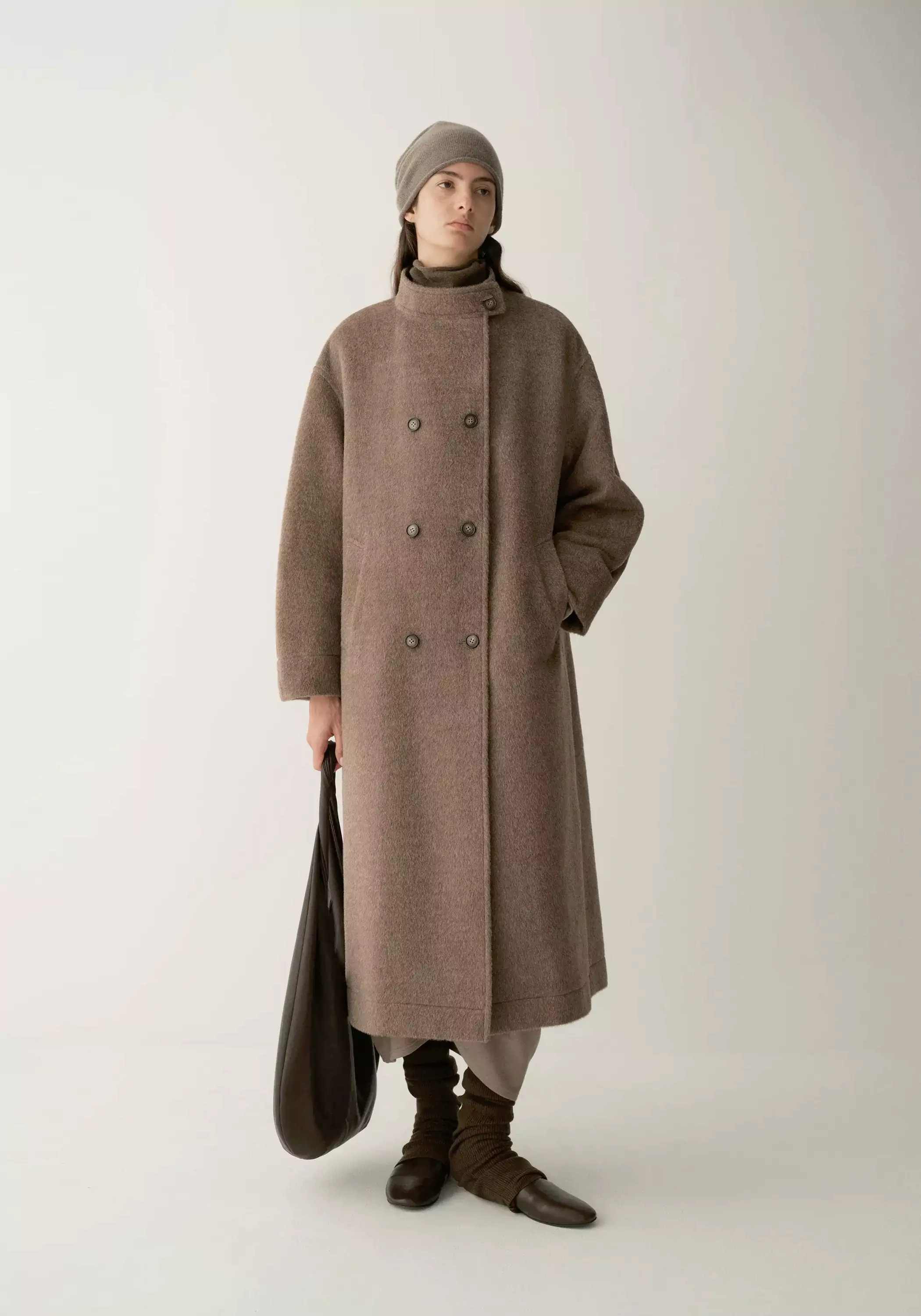 Double-breated Wool Long Coat